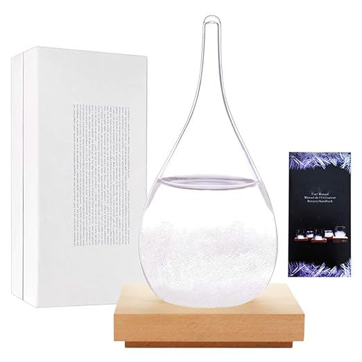 Drop-Shaped Glass Barometer for Home, Office & Christmas Decor
