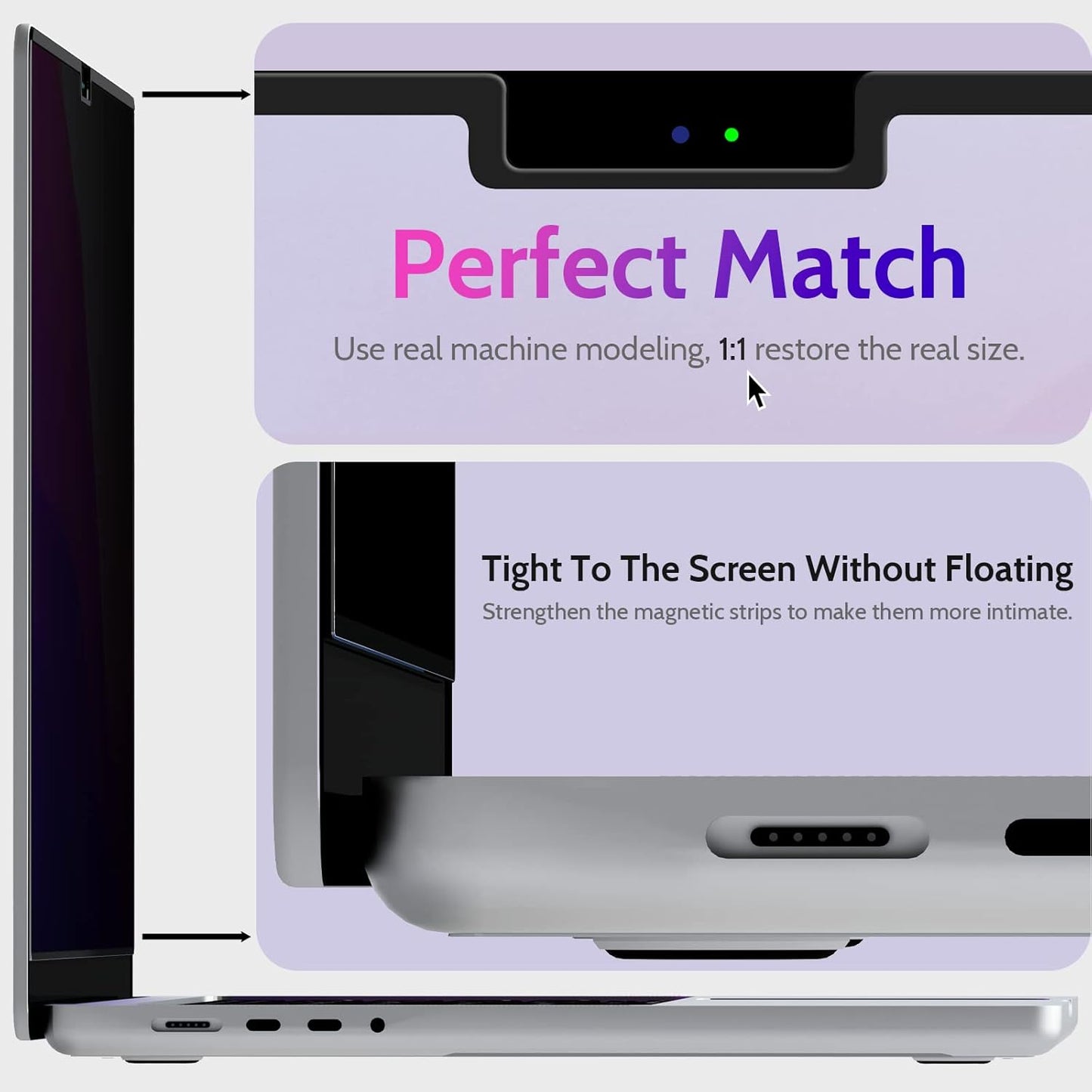 Magnetic Anti-Spy Screen Protector for 14-inch MacBook Pro (2021-2025, M1-M5)