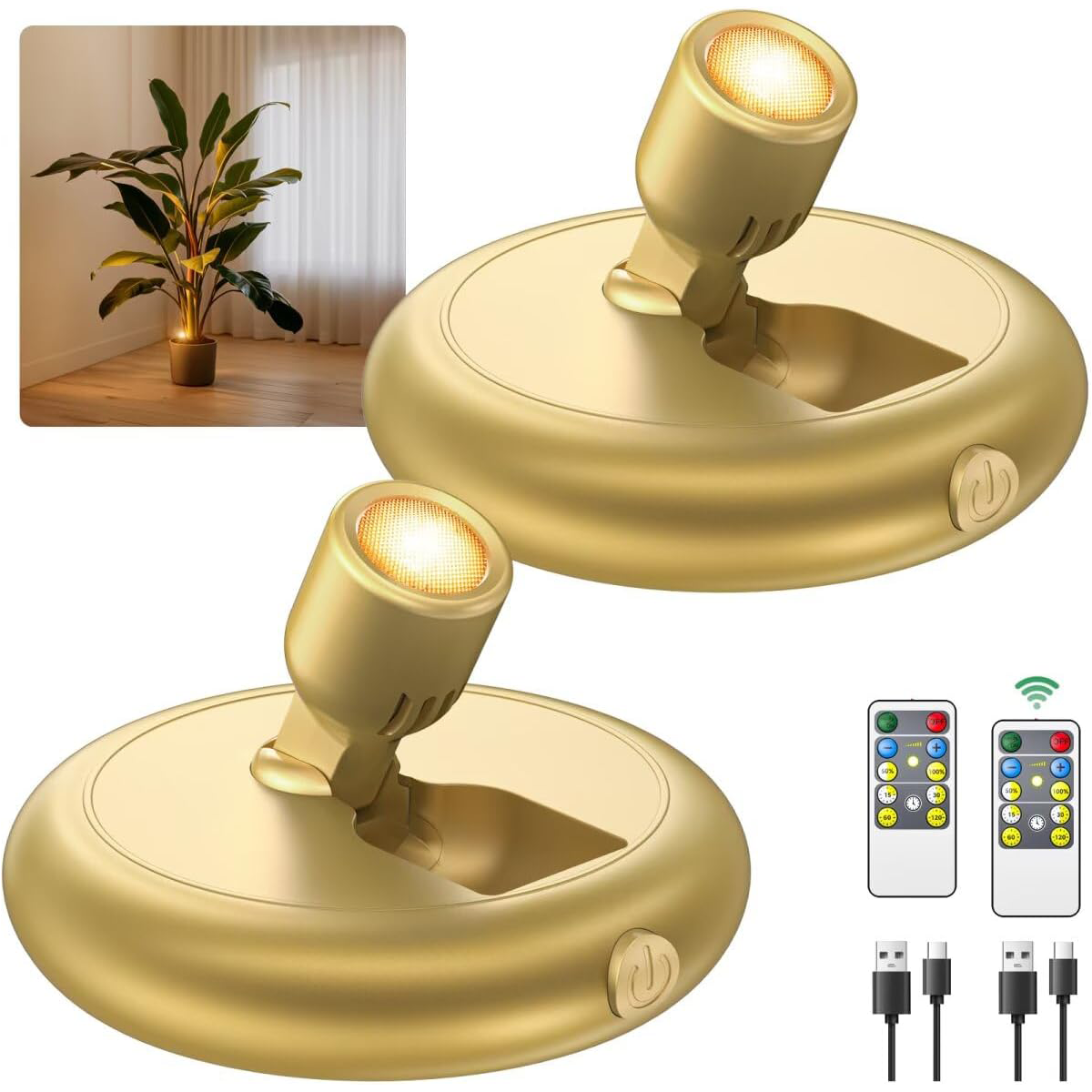 Rechargeable LED Spotlight – Wireless Mini Accent Light with Remote & Timer