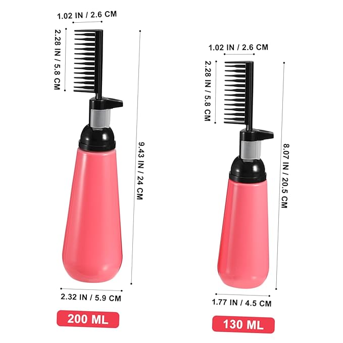 Hair dye applicator bottle with root comb