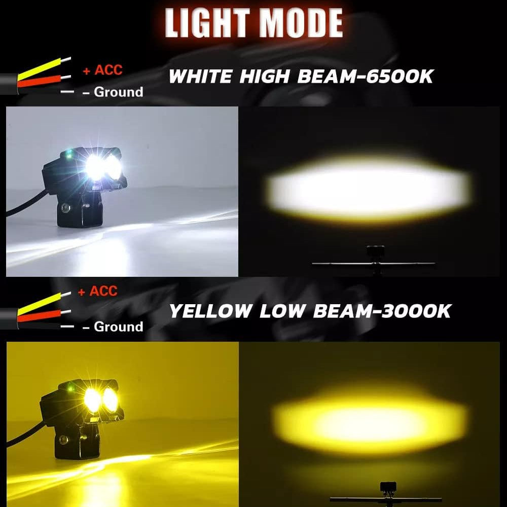 Dual-Color High/Low Beam Off-Road Spotlight