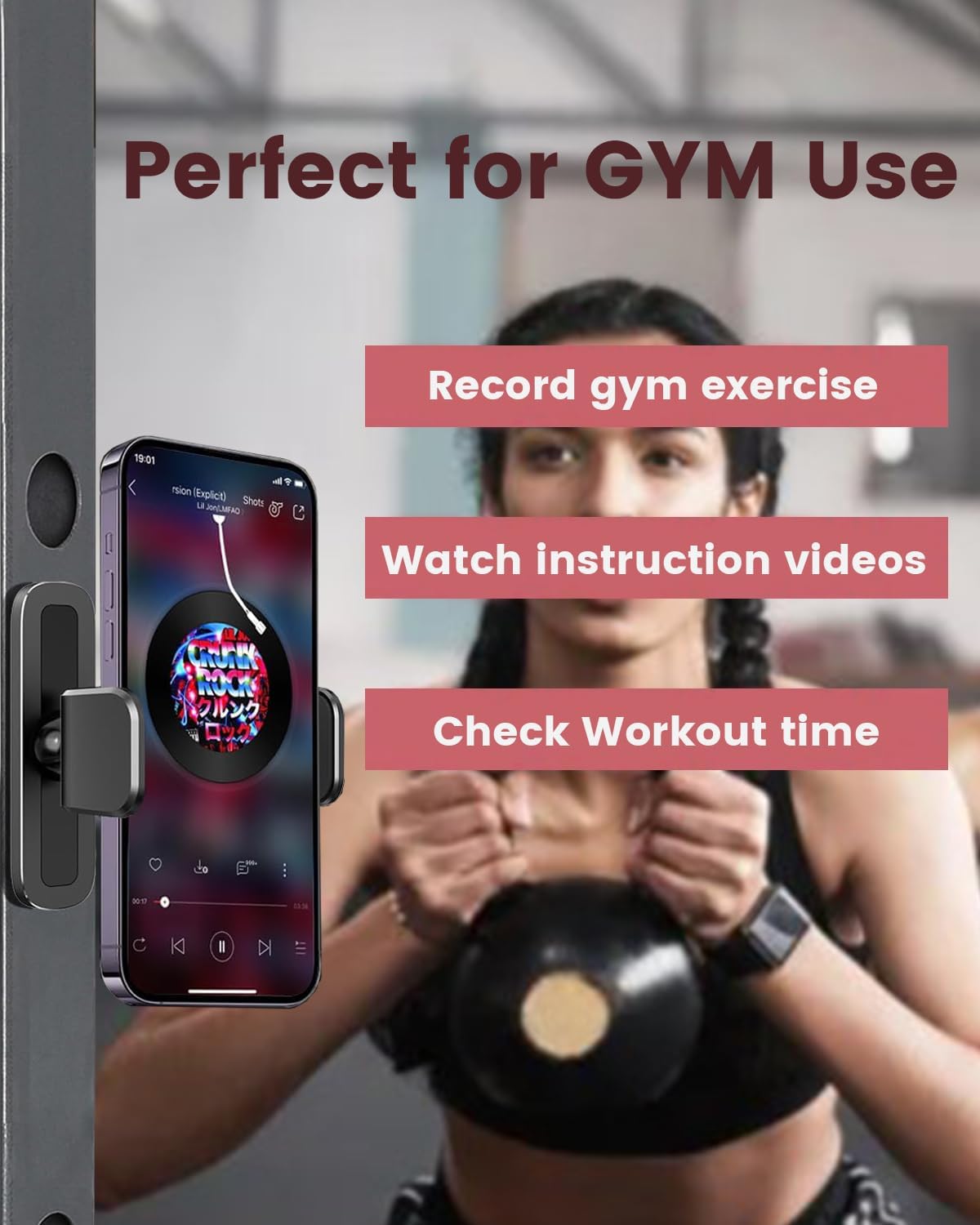 Magnetic Phone Mount | 360° Adjustable Fitness Phone Stand
