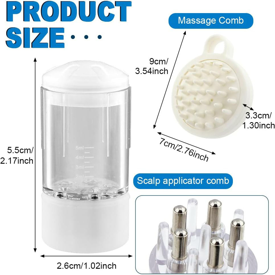 Scalp Massage Comb Set – Includes Scalp Massager, Hair Comb, and Hair Oil Applicator Bottle Brush for Scalp and Hair Growth Care