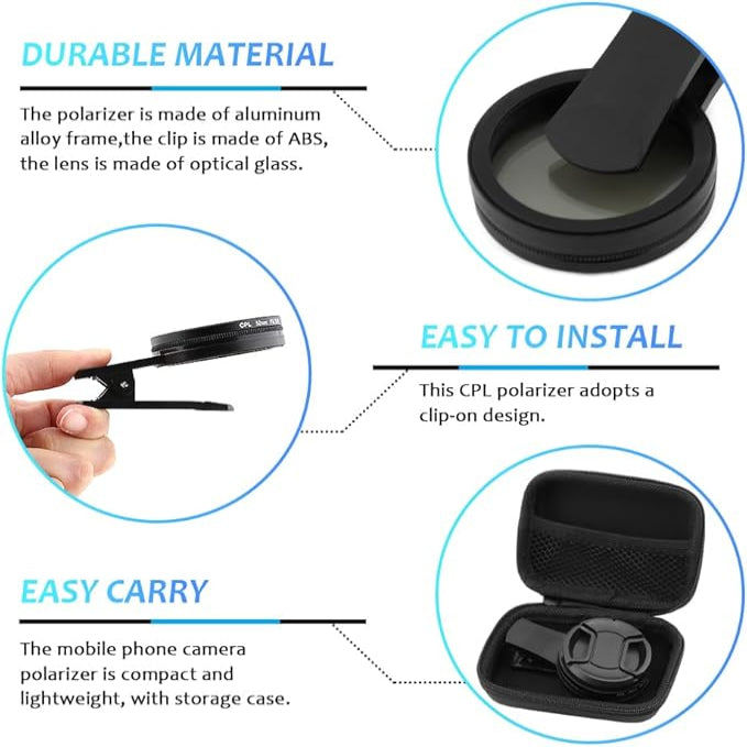 CPL Pro Max Phone Lens – Anti-Glare Photography Filter