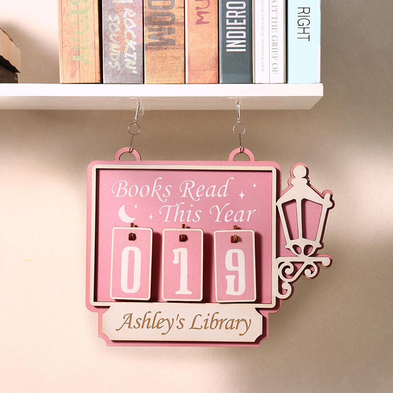 Personalized Name Book Tracker Bookshelf Decor