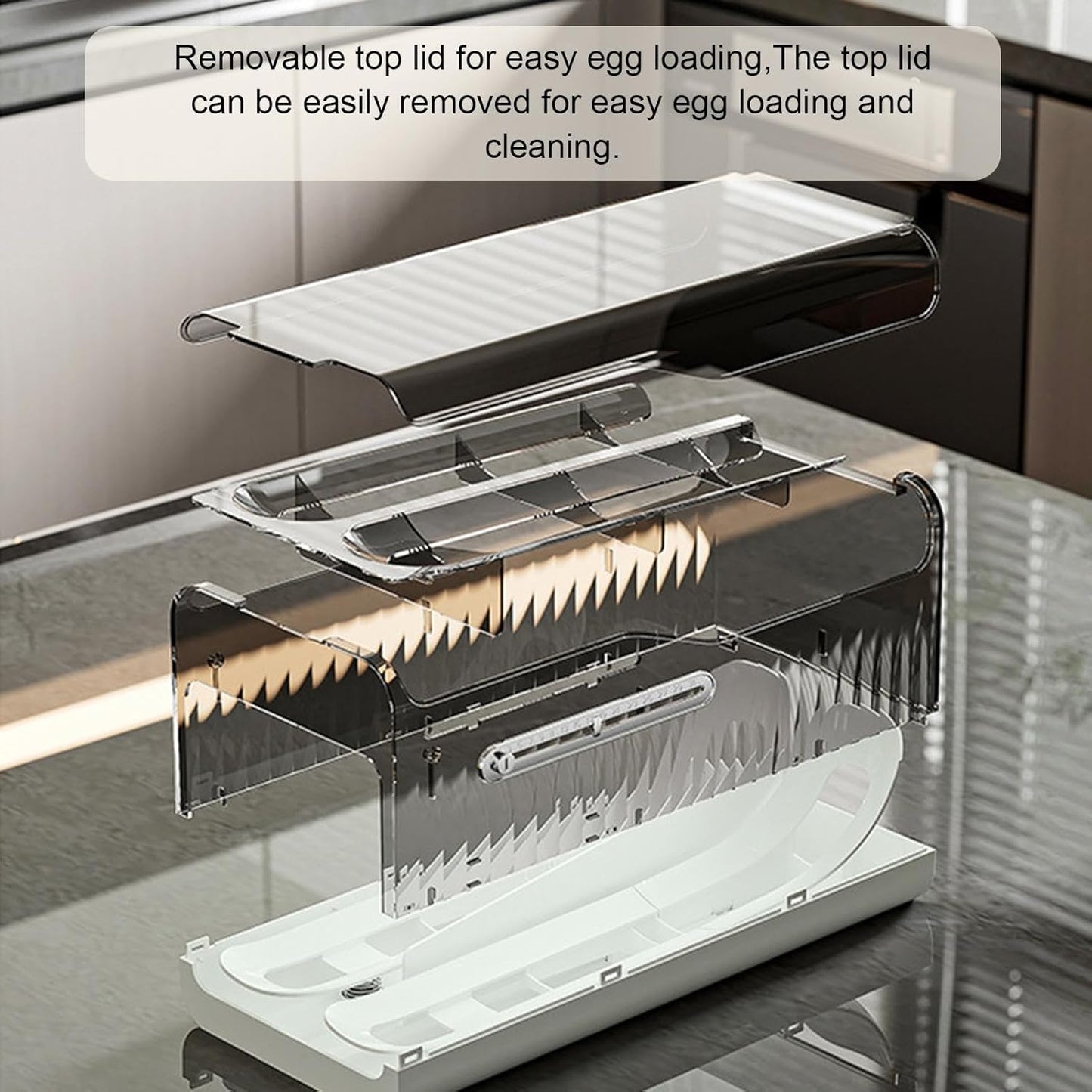 Double-Layer Automatic Egg Rolling Dispenser — Transparent Refrigerator Egg Storage Box (Holds 24–28 Eggs)