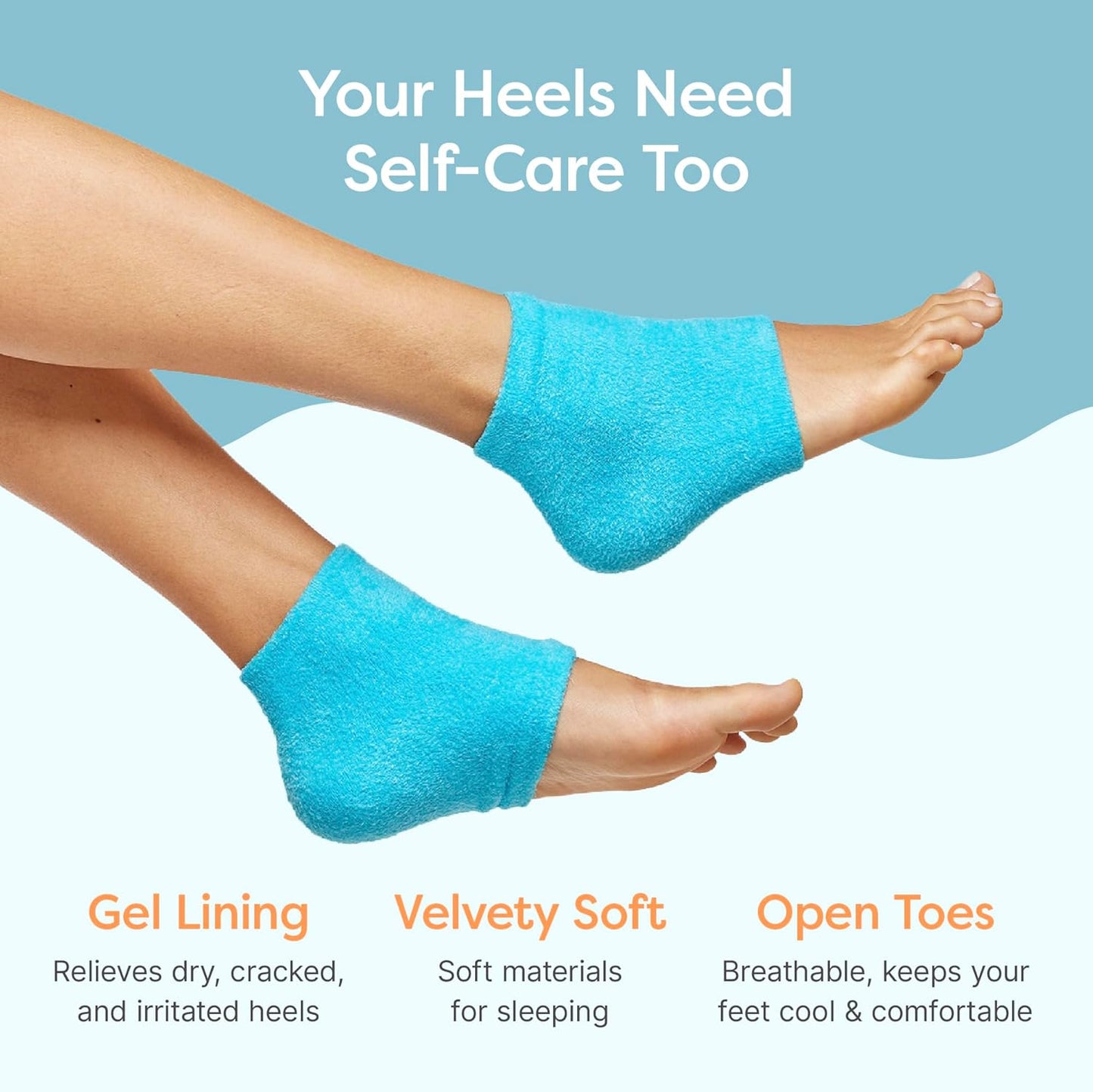 Moisturizing Heel Socks | Enriched with Vitamin E, Olive Oil, and Jojoba Oil