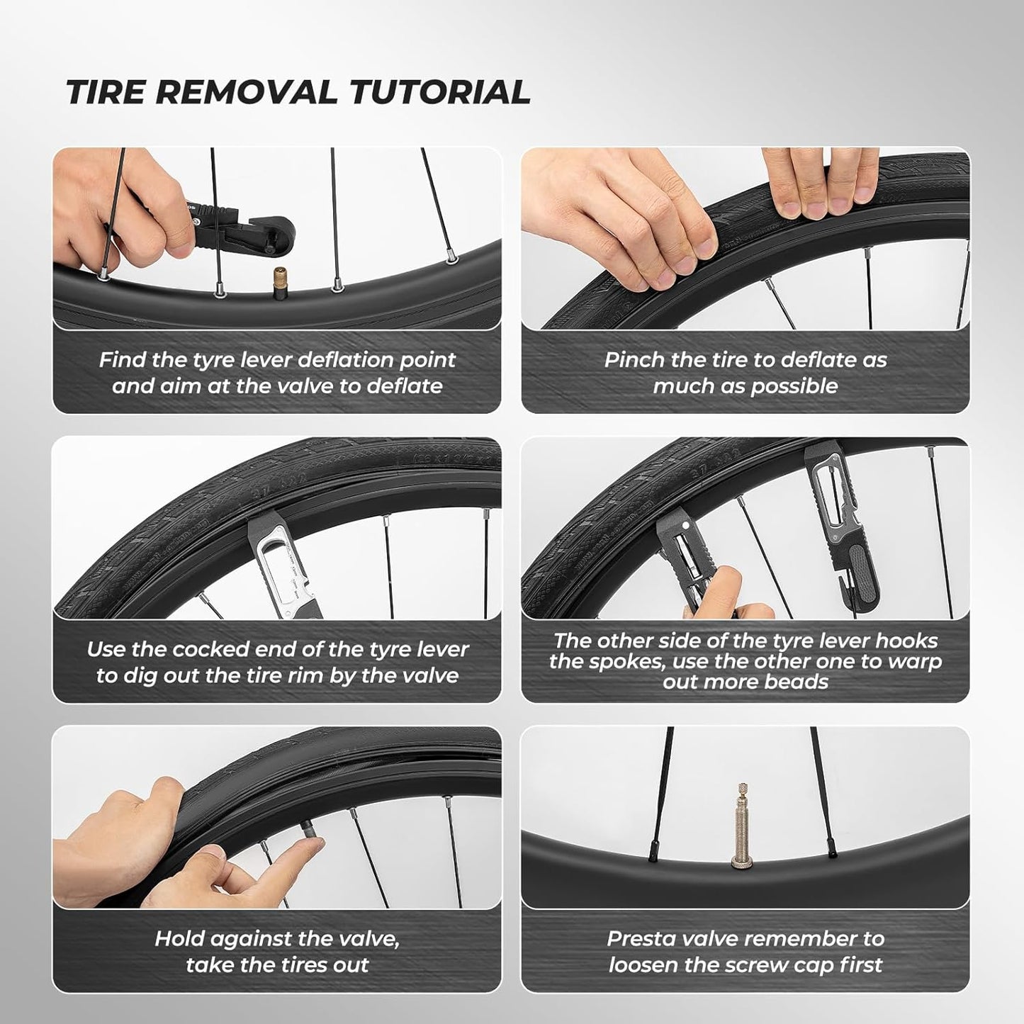 16-in-1 Mini Bike Tool Kit with Tire Lever and Ratchet Wrench, Includes 9/10/13/14/15mm Spanners