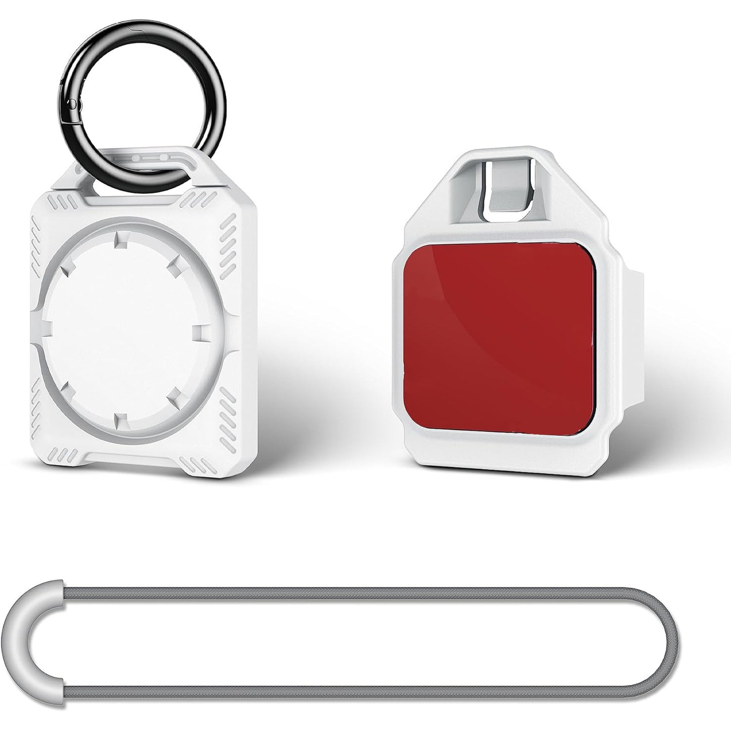 4-Pack Safety  Holder Case with Keychain, 3M Adhesive Mount and Strap, IPX8 Waterproof