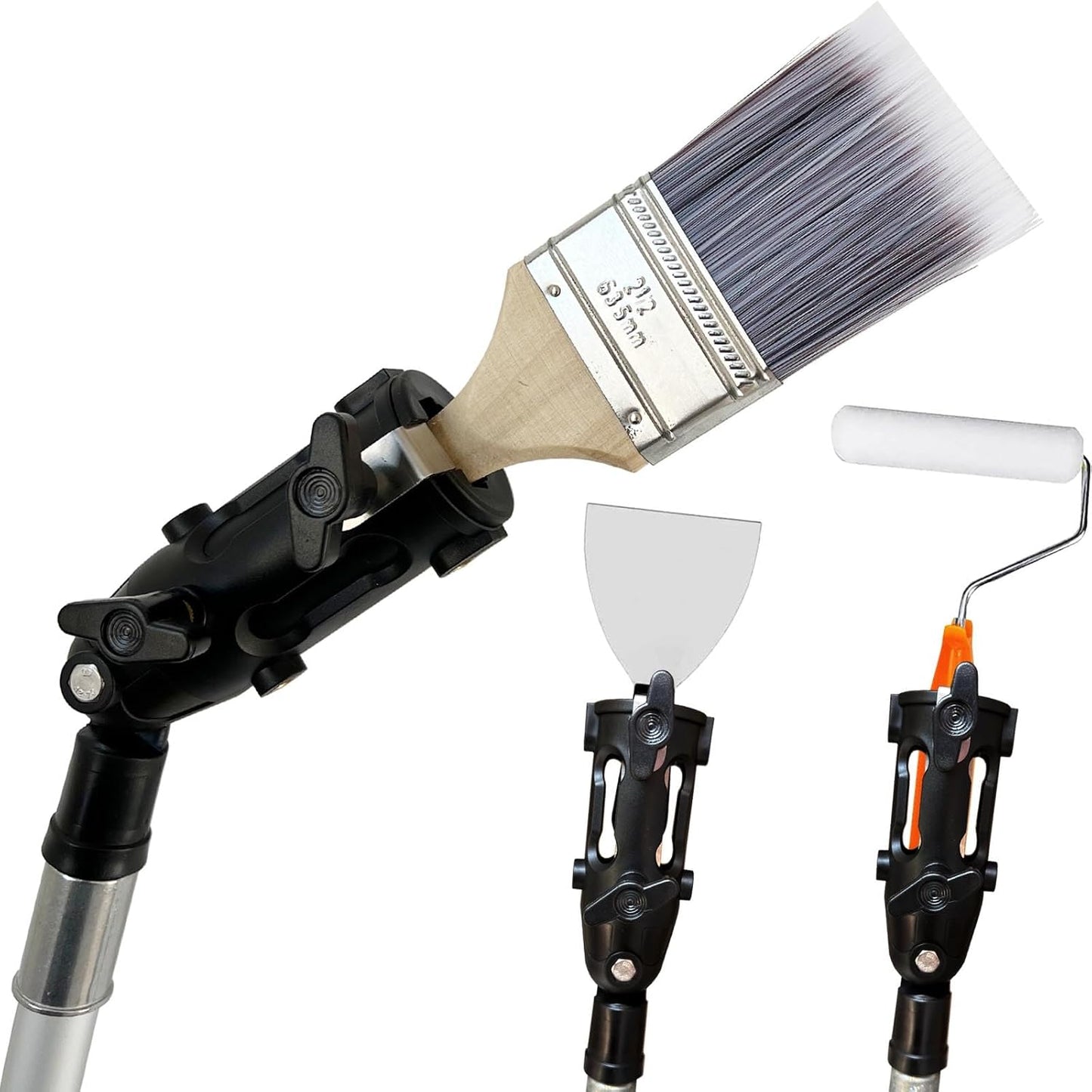 Multi-Angle Paint Brush Extension Pole | Ideal for High Ceilings, Wall Corners, and Trim Edges