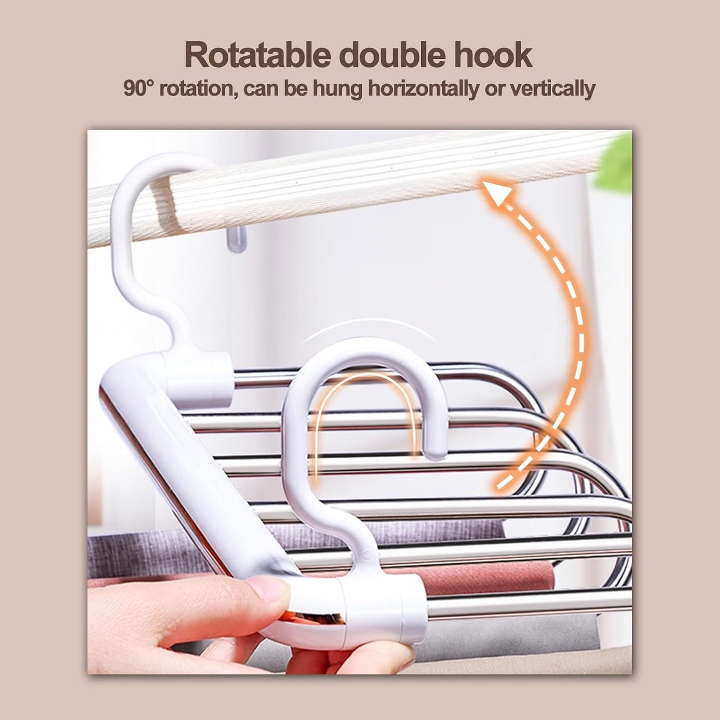 Multi-Pant Hangers – 6-Tier Space-Saving Metal Hangers for Pants and Jeans