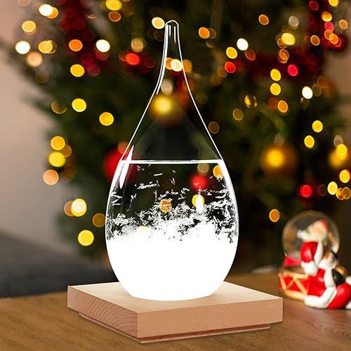 Drop-Shaped Glass Barometer for Home, Office & Christmas Decor