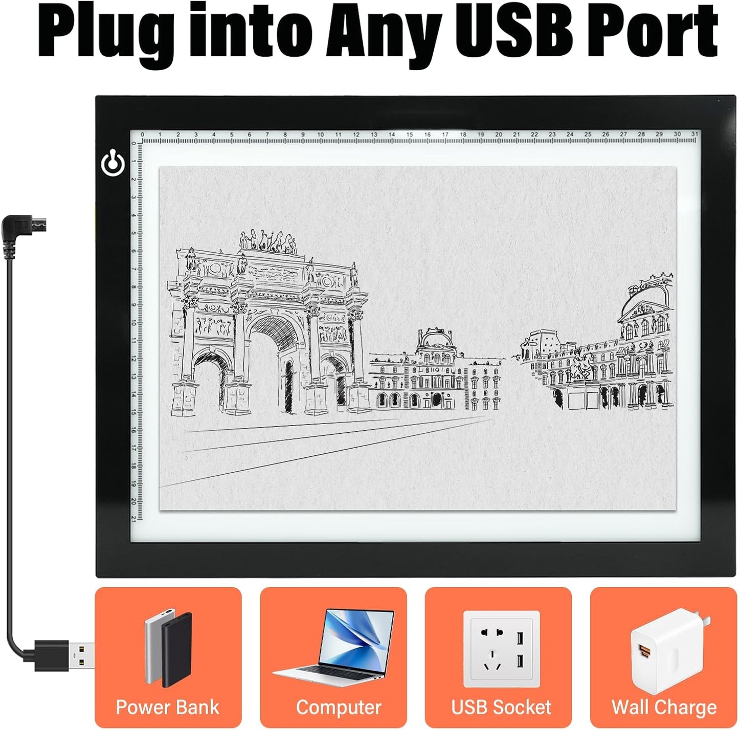 A4 Ultra-Thin Tracing Light Box — Adjustable Brightness USB-Powered LED Light Pad