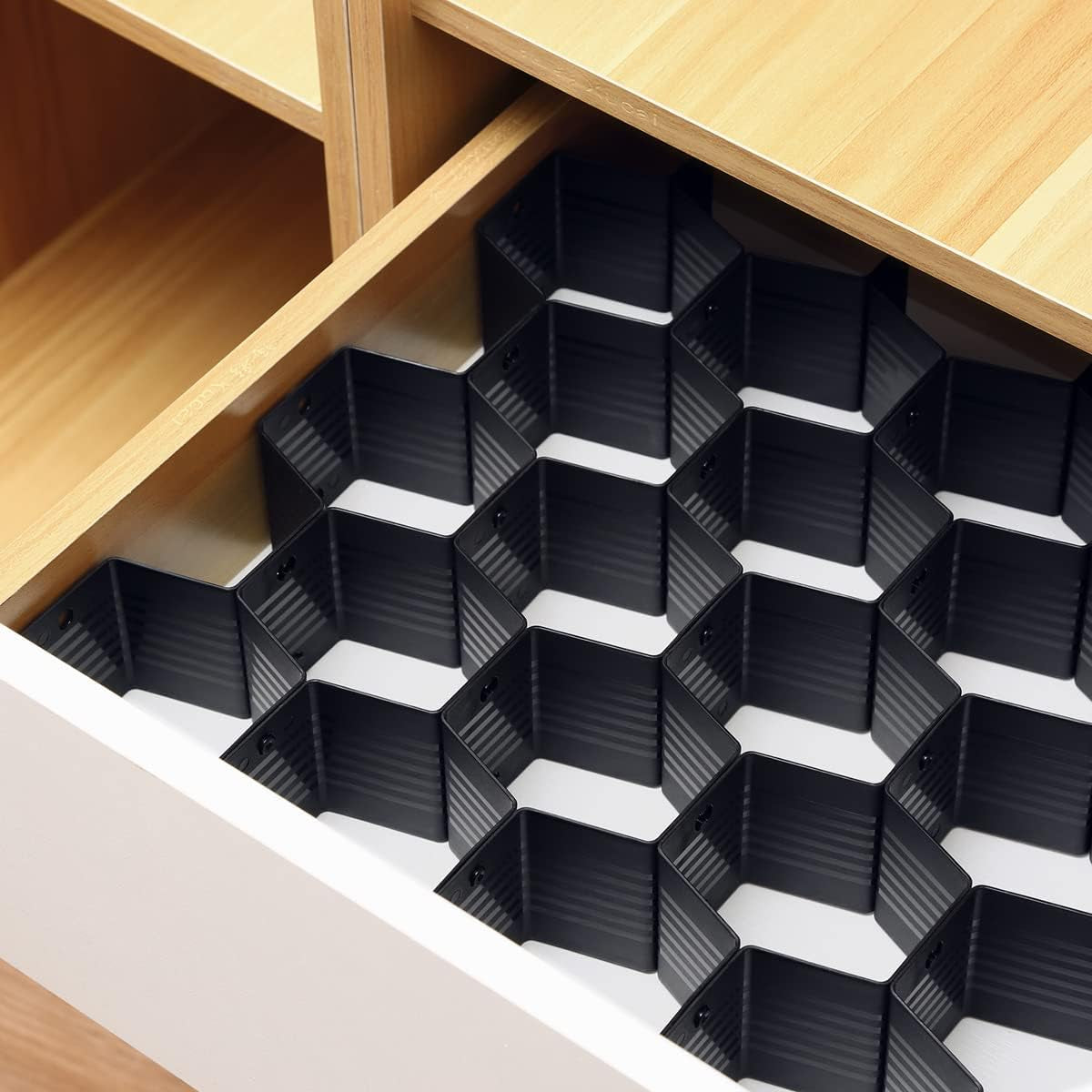 Honeycomb Drawer Organizer — 8-Piece Underwear Socks Cosmetics Storage Divider Set