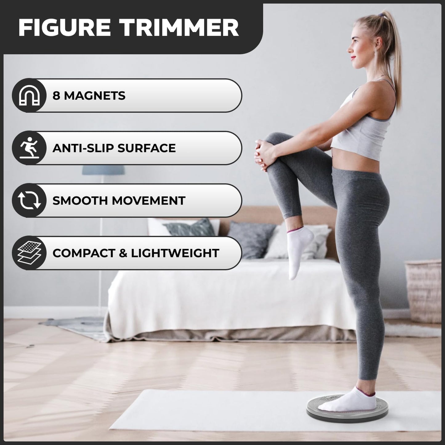 Figure Trimmer Ab Twister Board – Waist Twisting Fitness Tool with Magnetic Therapy