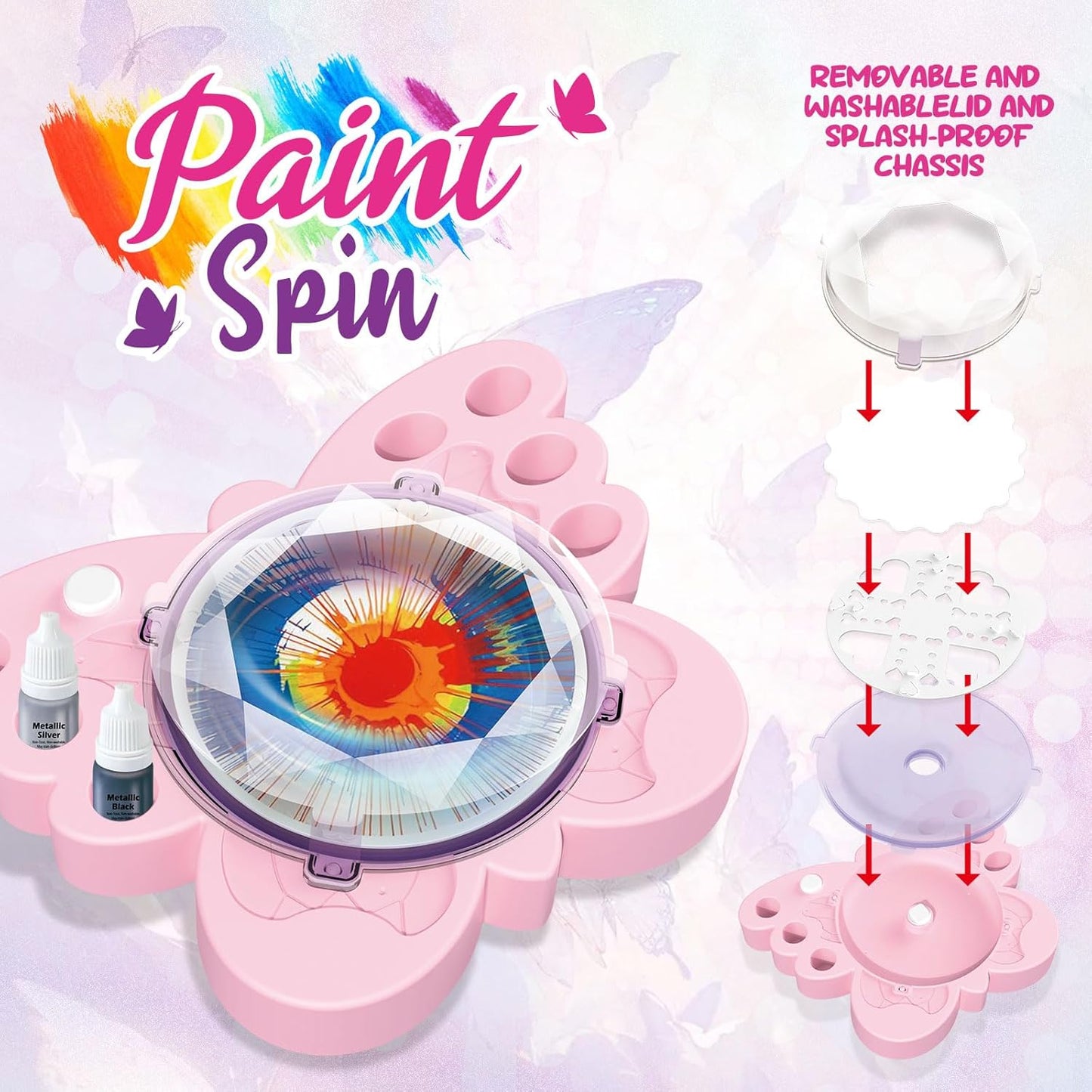 Paint Spin Art Machine Kit for Girls Boys, Arts Crafts for