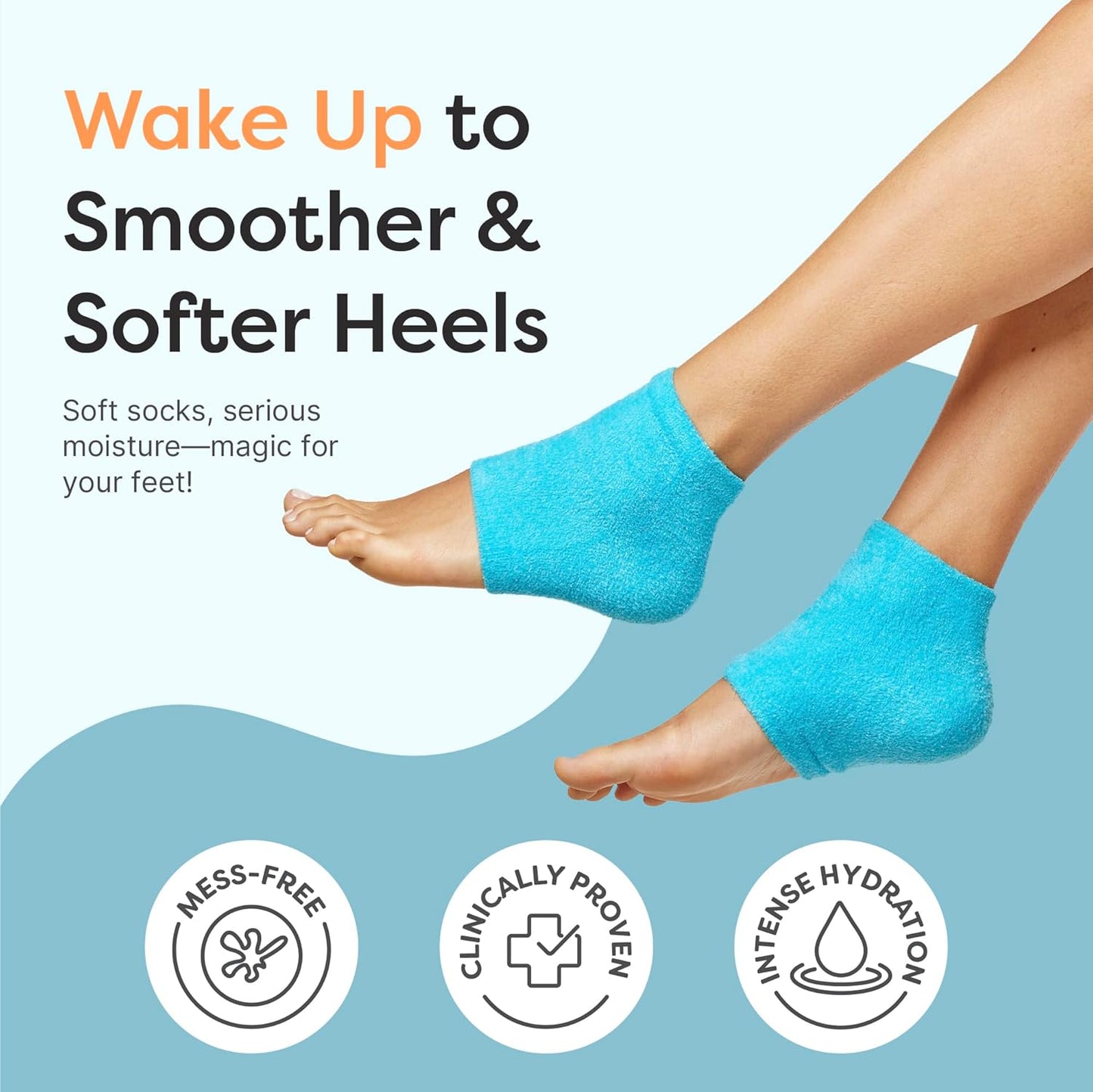 Moisturizing Heel Socks | Enriched with Vitamin E, Olive Oil, and Jojoba Oil