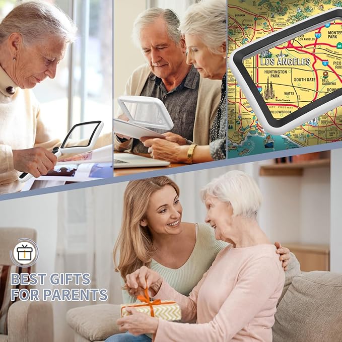 Reading magnifier, rechargeable 5x large-size page magnifier