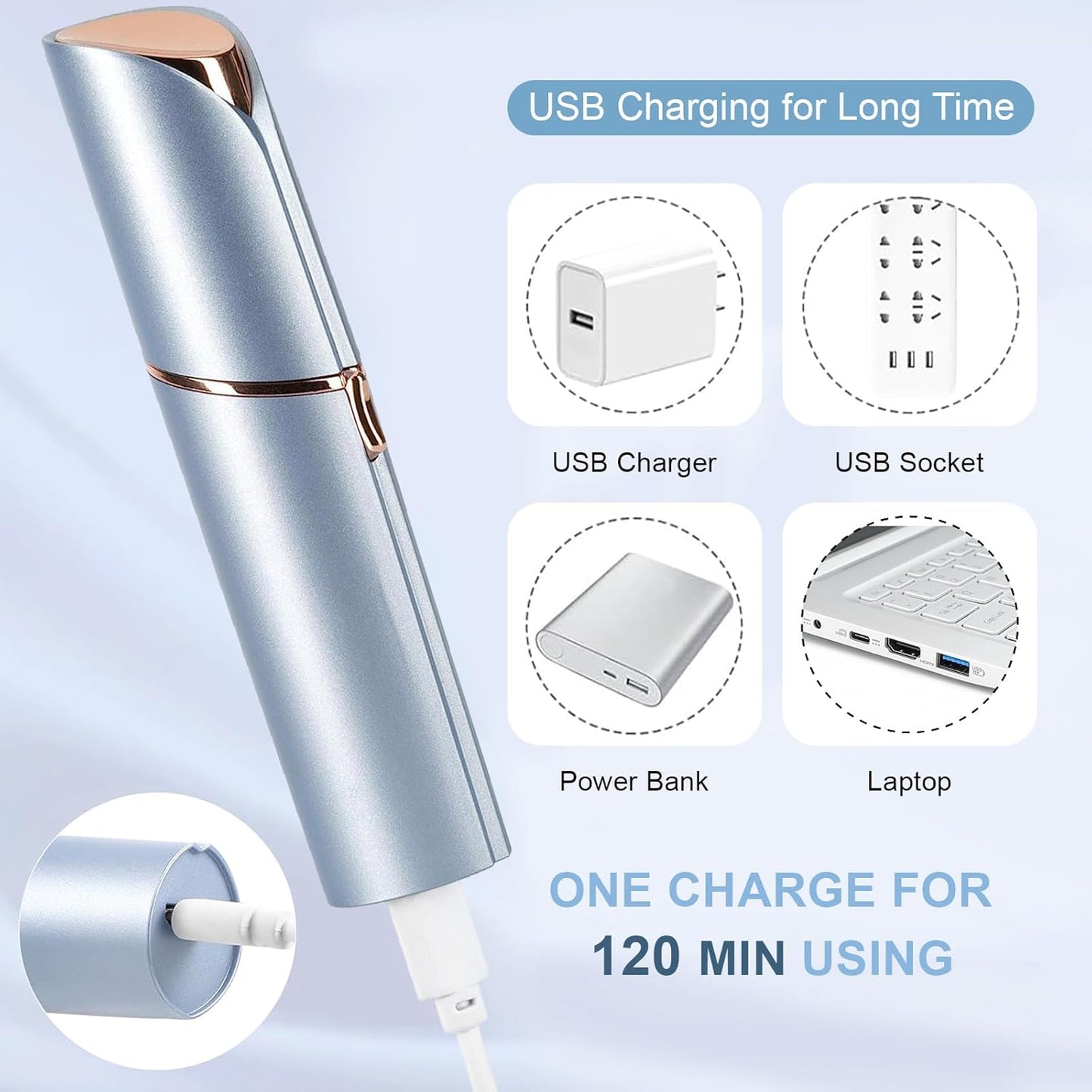 Women’s Facial Hair Remover – Electric, Painless, USB Rechargeable for Face, Lip & Chin