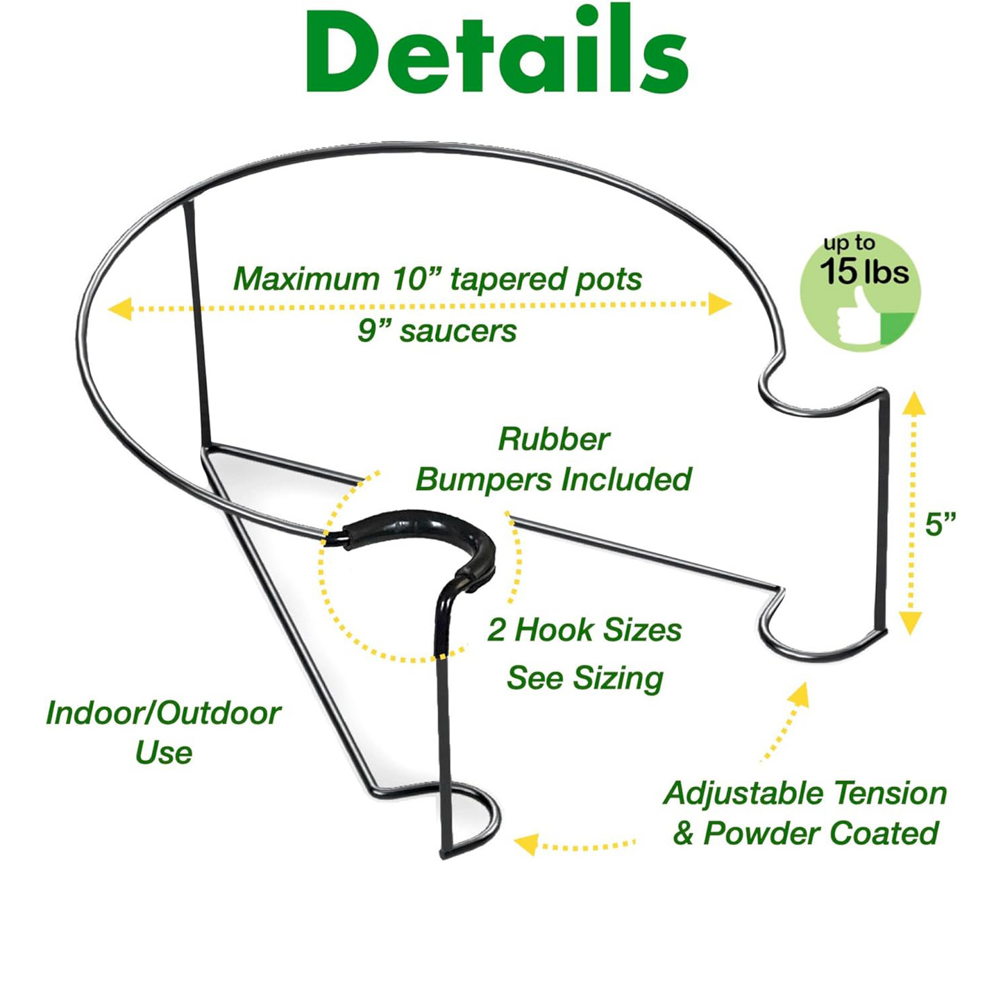 Floating Planter Clips – Adjustable Railing Hooks for Vertical Garden (3-Pack)
