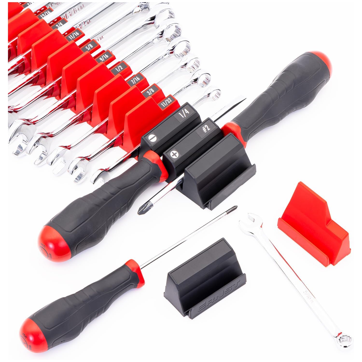 40-Piece Magnetic Modular Wrench Organizer - Professional Edition
