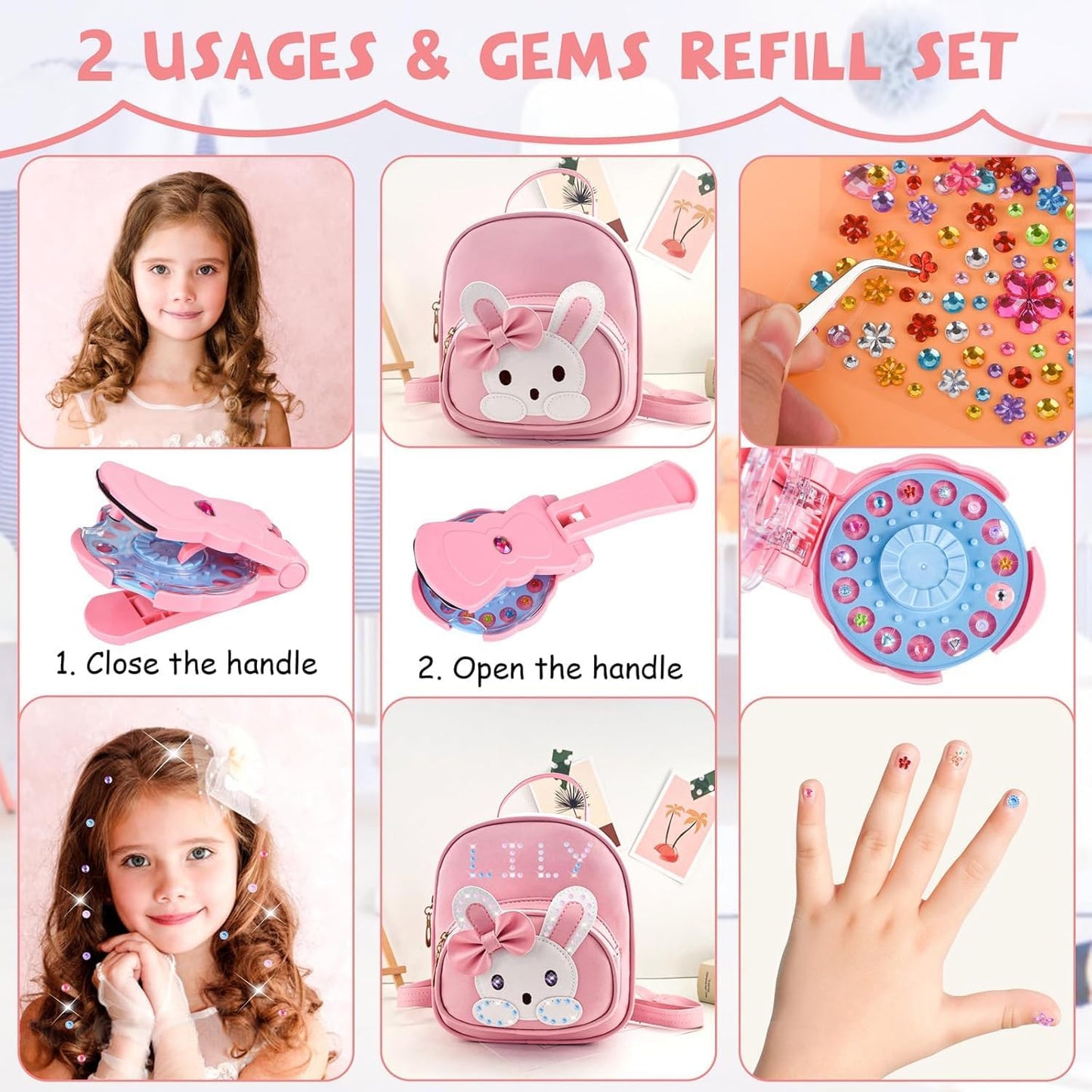 Sparkling Diamond Styling Tools Hair Accessories Gemstone Set