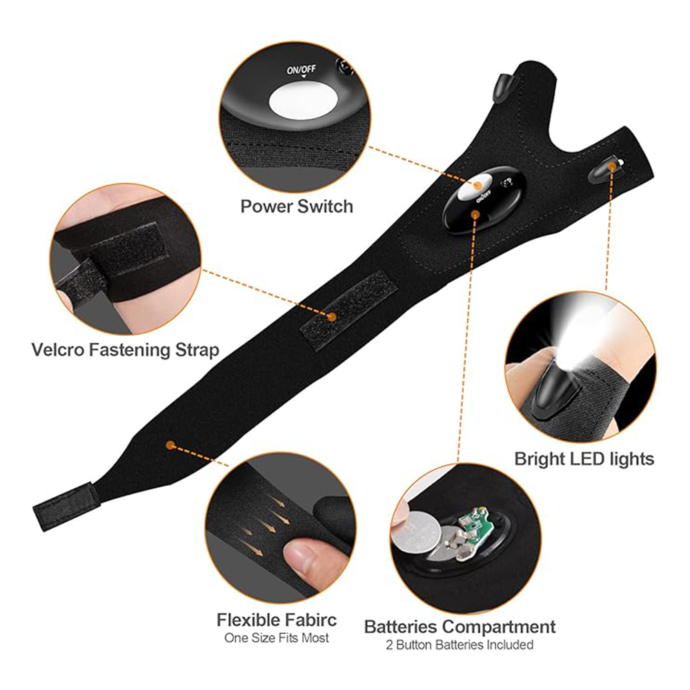 Rechargeable LED flashlight gloves