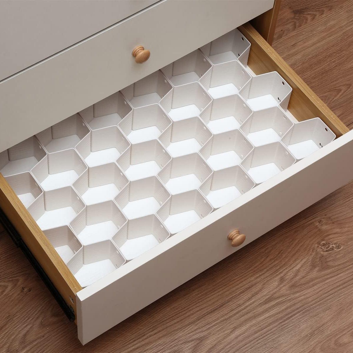 Honeycomb Drawer Organizer — 8-Piece Underwear Socks Cosmetics Storage Divider Set