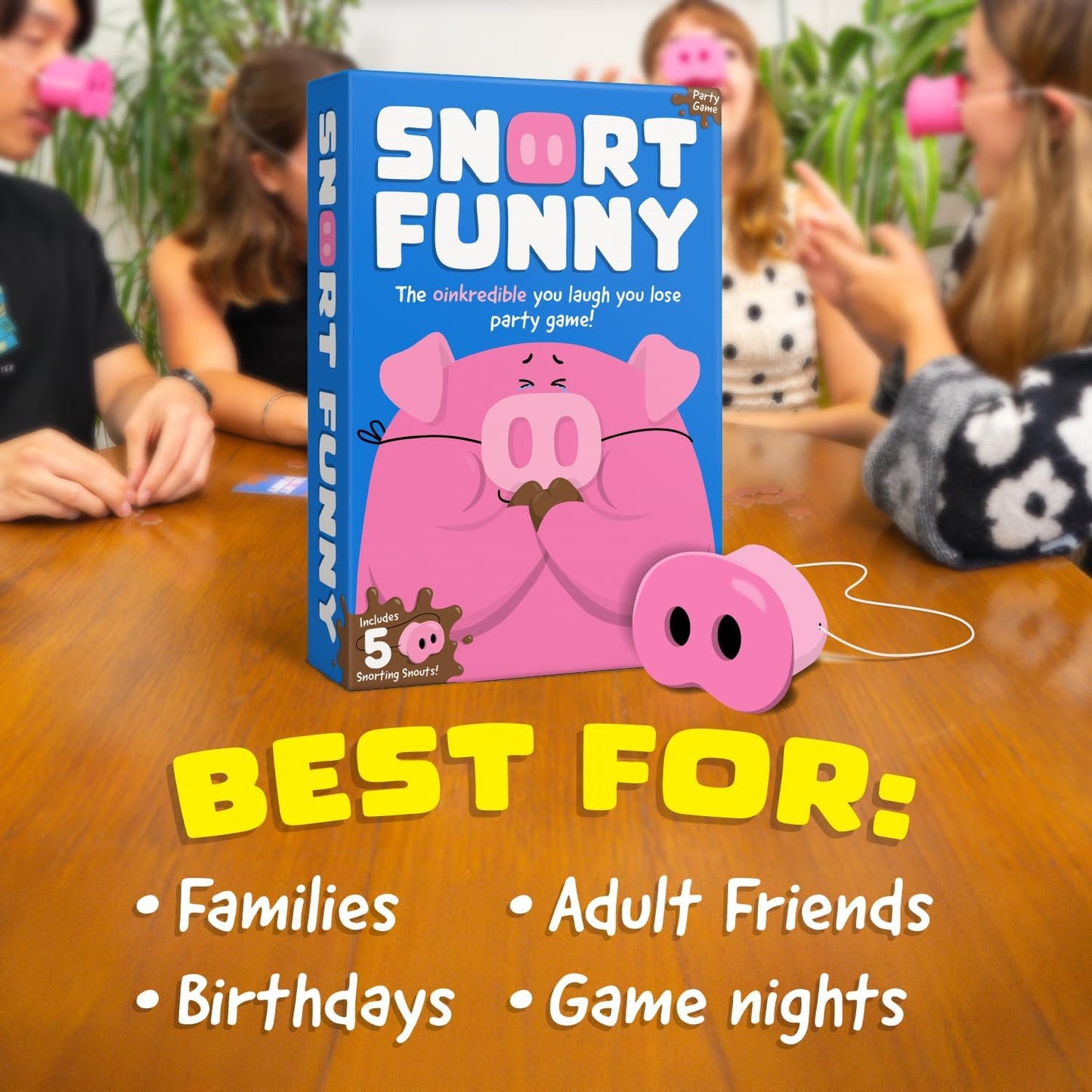 Snort Funny Party Game – Laugh-You-Lose Family Game for Kids & Adults