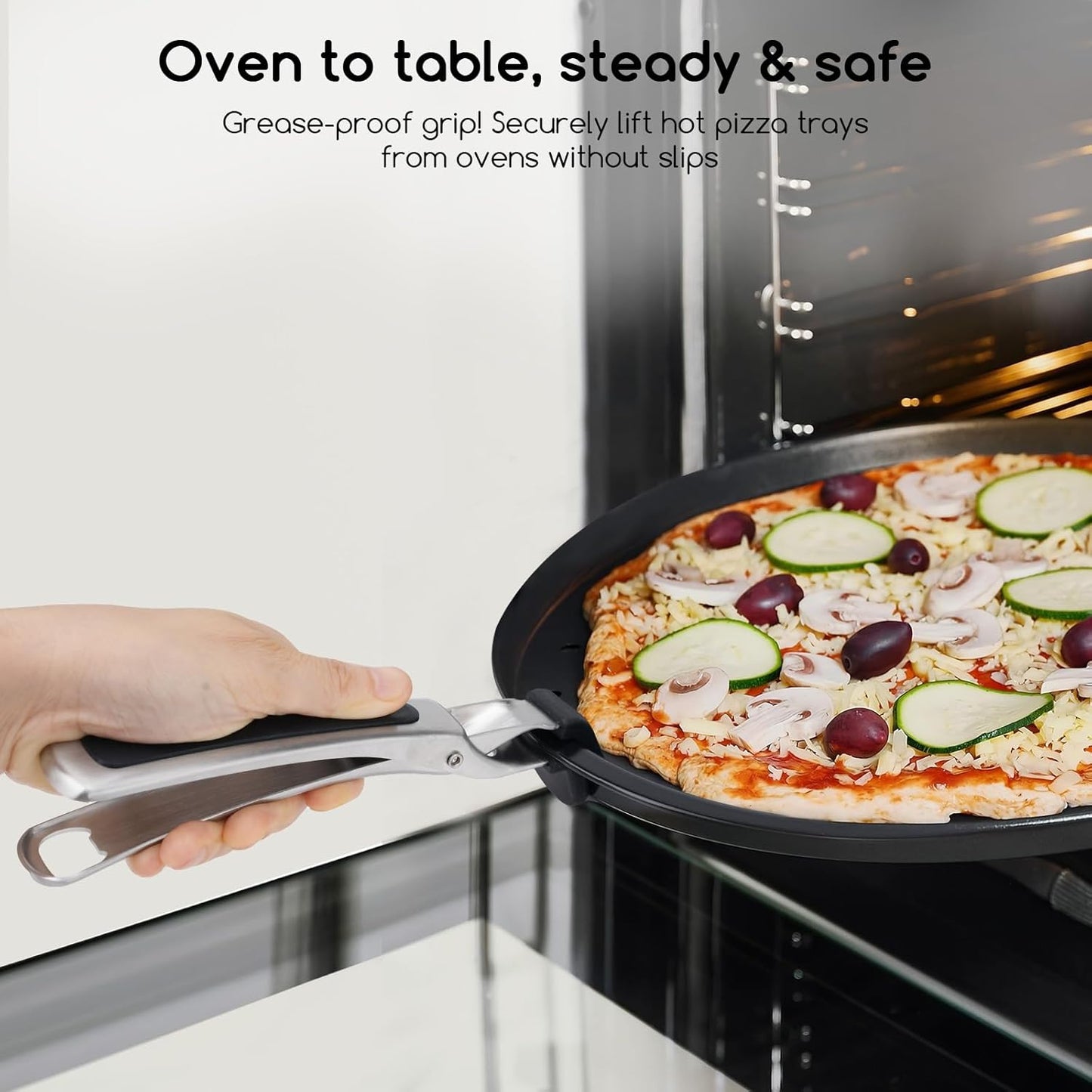 Pizza Pan Clamp, Non-Slip Pot Tongs, Hot Dish & Bowl Remover, Ideal for Cooking & Steaming