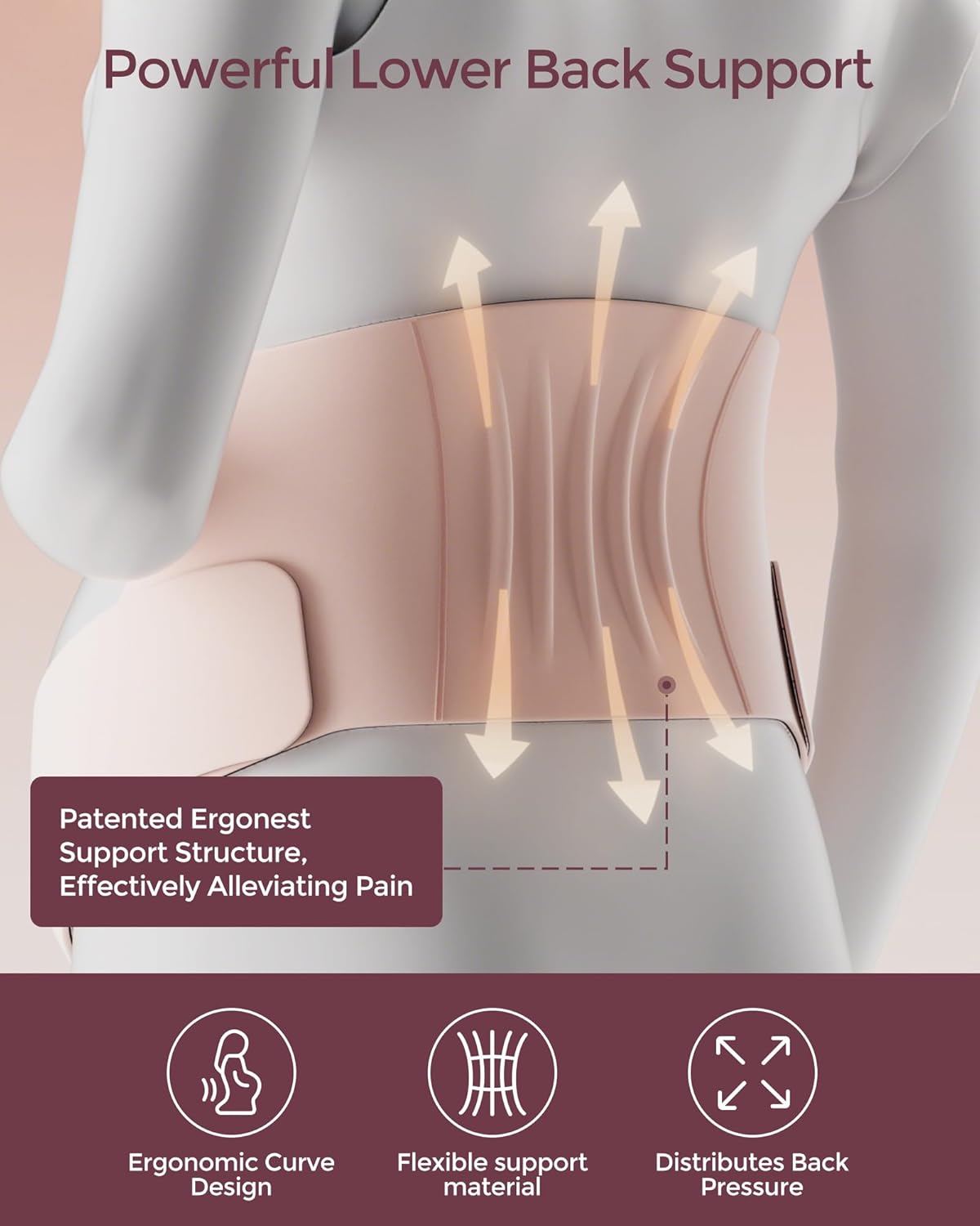 Invisible maternity support belt, suitable for the back, abdomen and waist