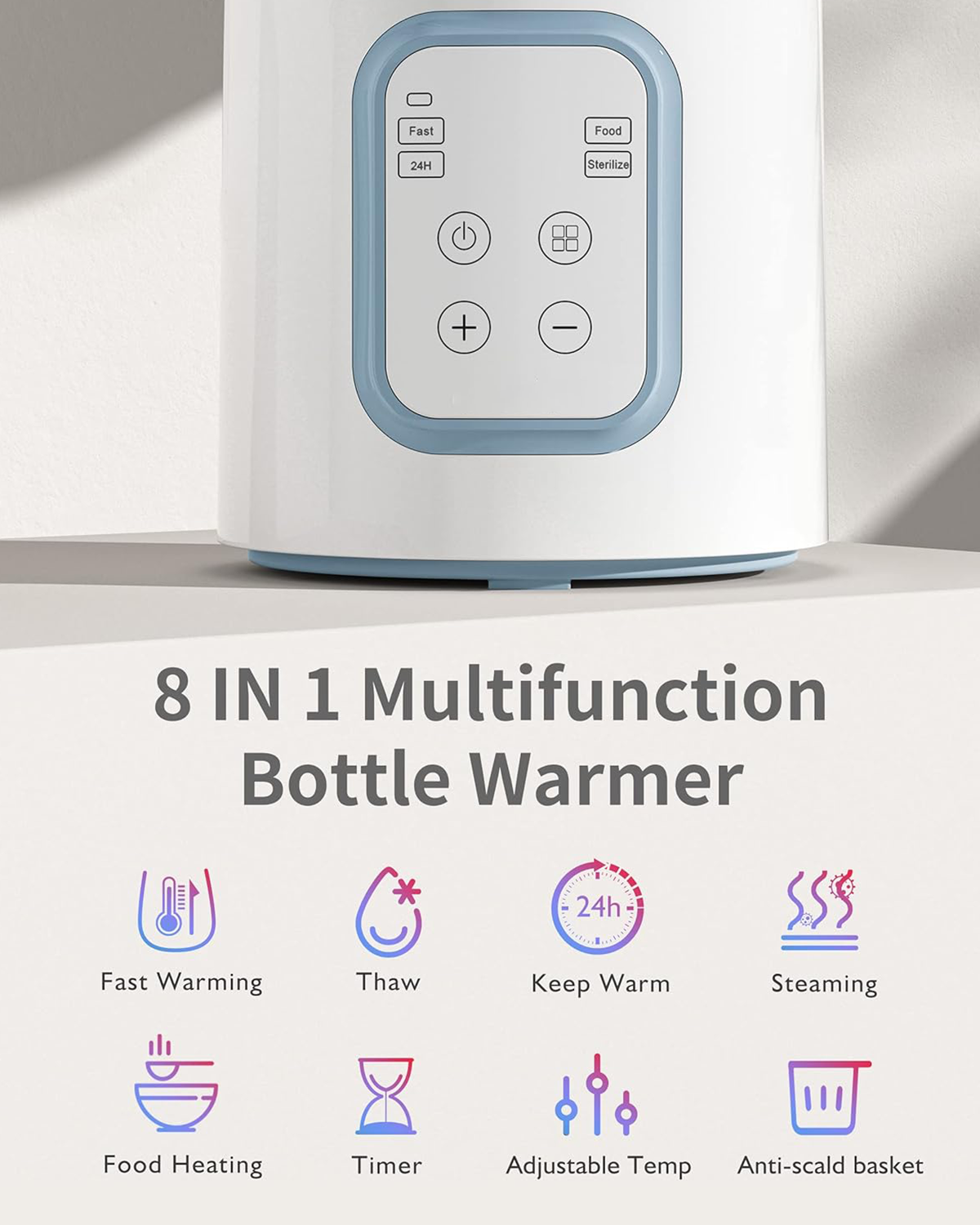 8-in-1 Rapid Bottle Warmer (Blue) with Baby Carrier