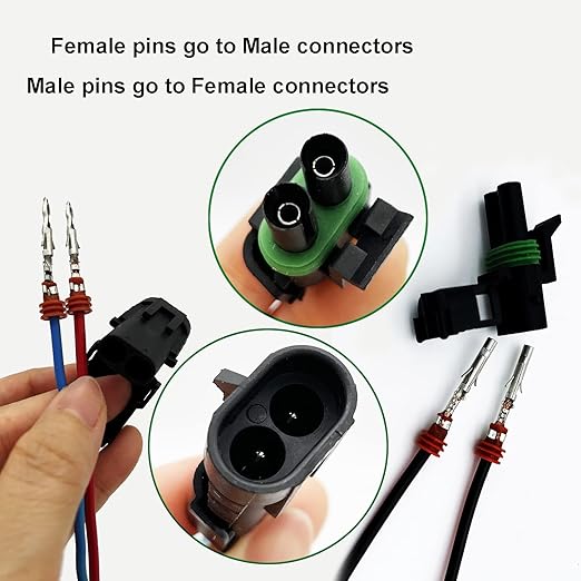 2-wire waterproof automotive electrical connector