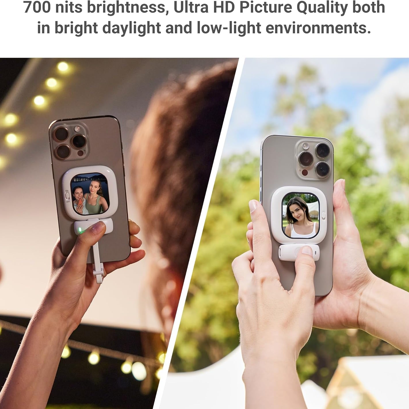 Phone Vlog Selfie Monitor Screen – Rear Camera Preview Clip Mount