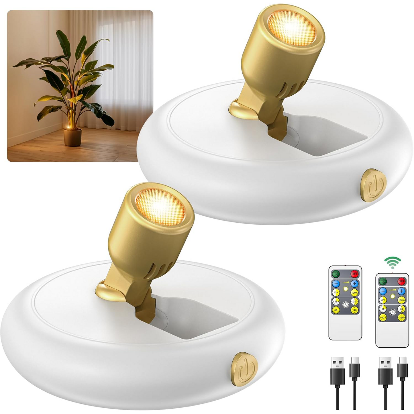 Rechargeable LED Spotlight – Wireless Mini Accent Light with Remote & Timer