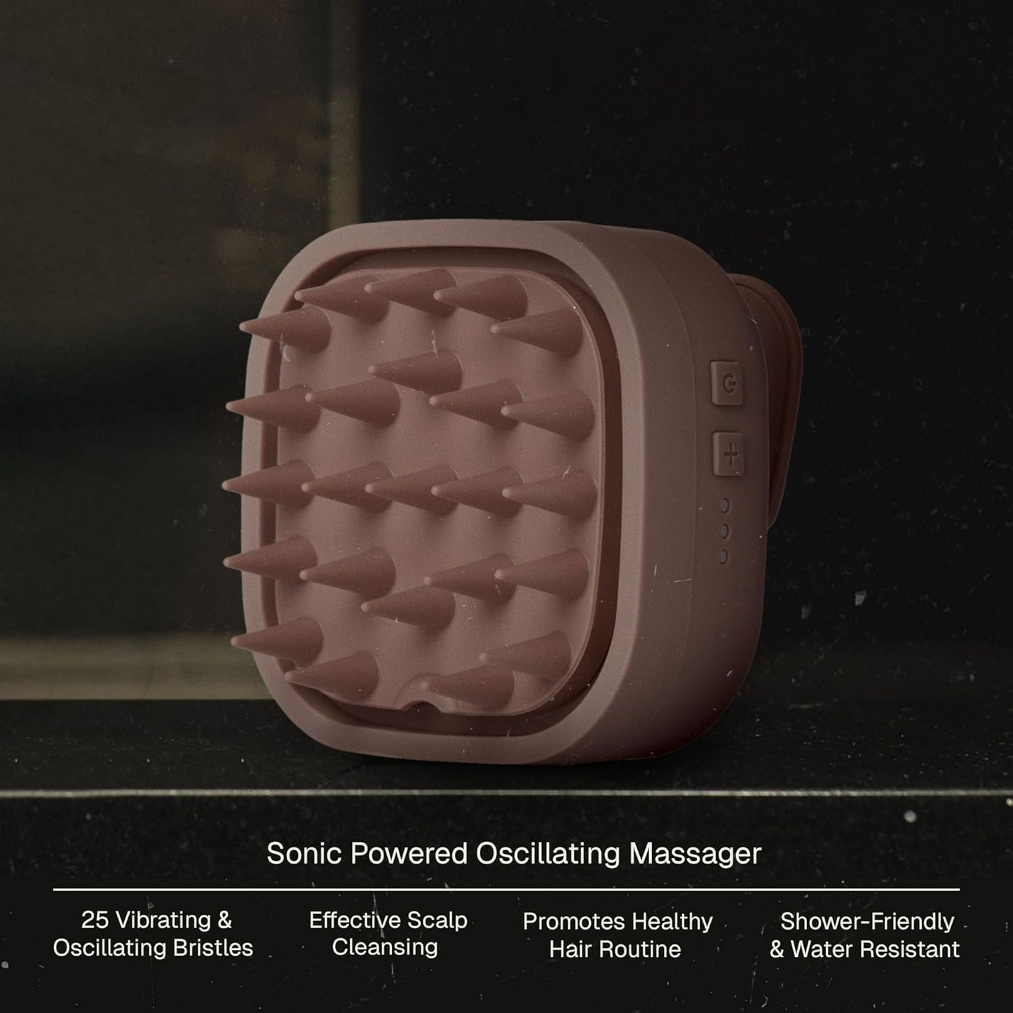 Sonic scalp cleaner with soft silicone vibration