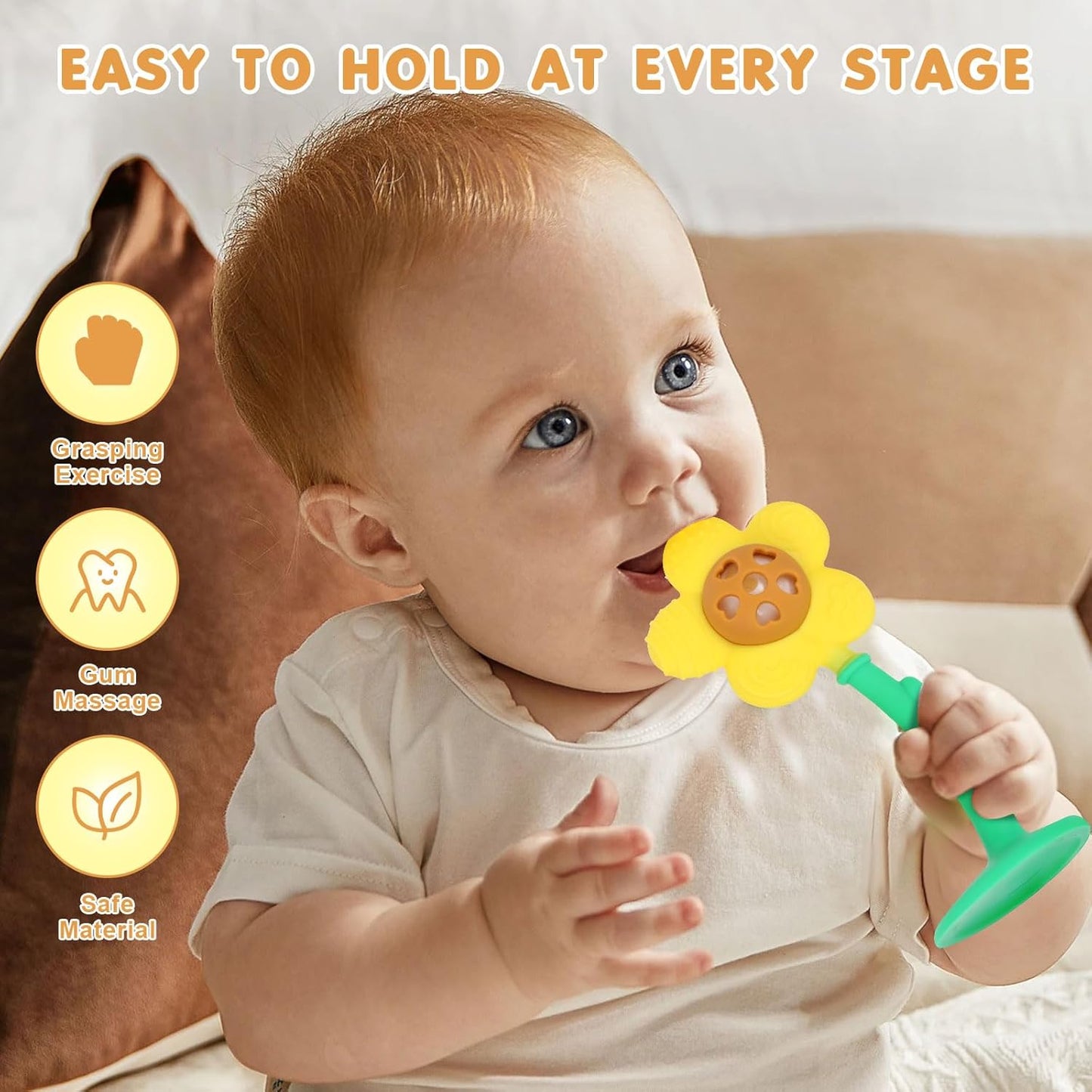 Baby Teether Rattle – 2-in-1 Silicone Teething & Soothing Toy