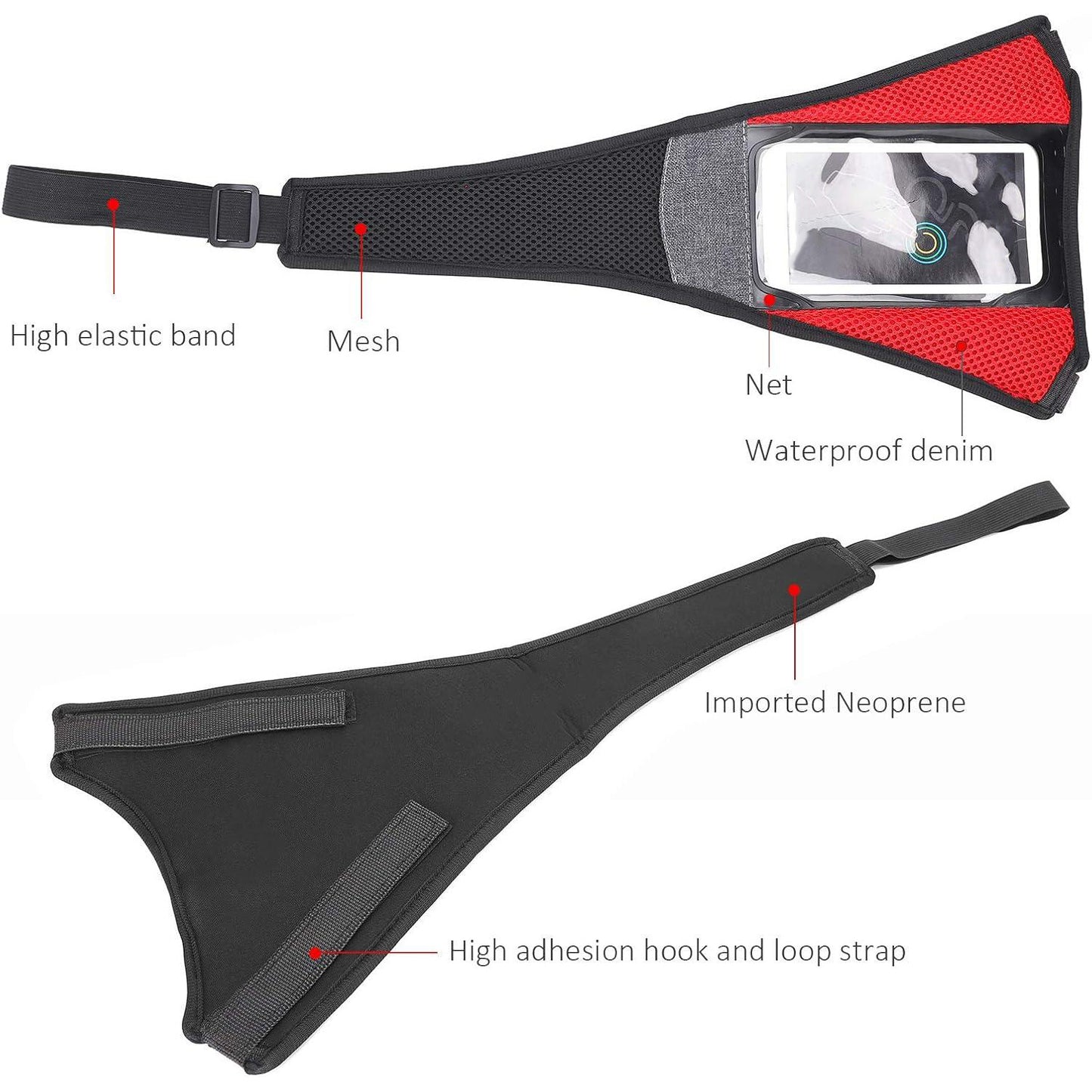 Bicycle Welding Protector, Mesh Sweat Guard with Mobile Pocket