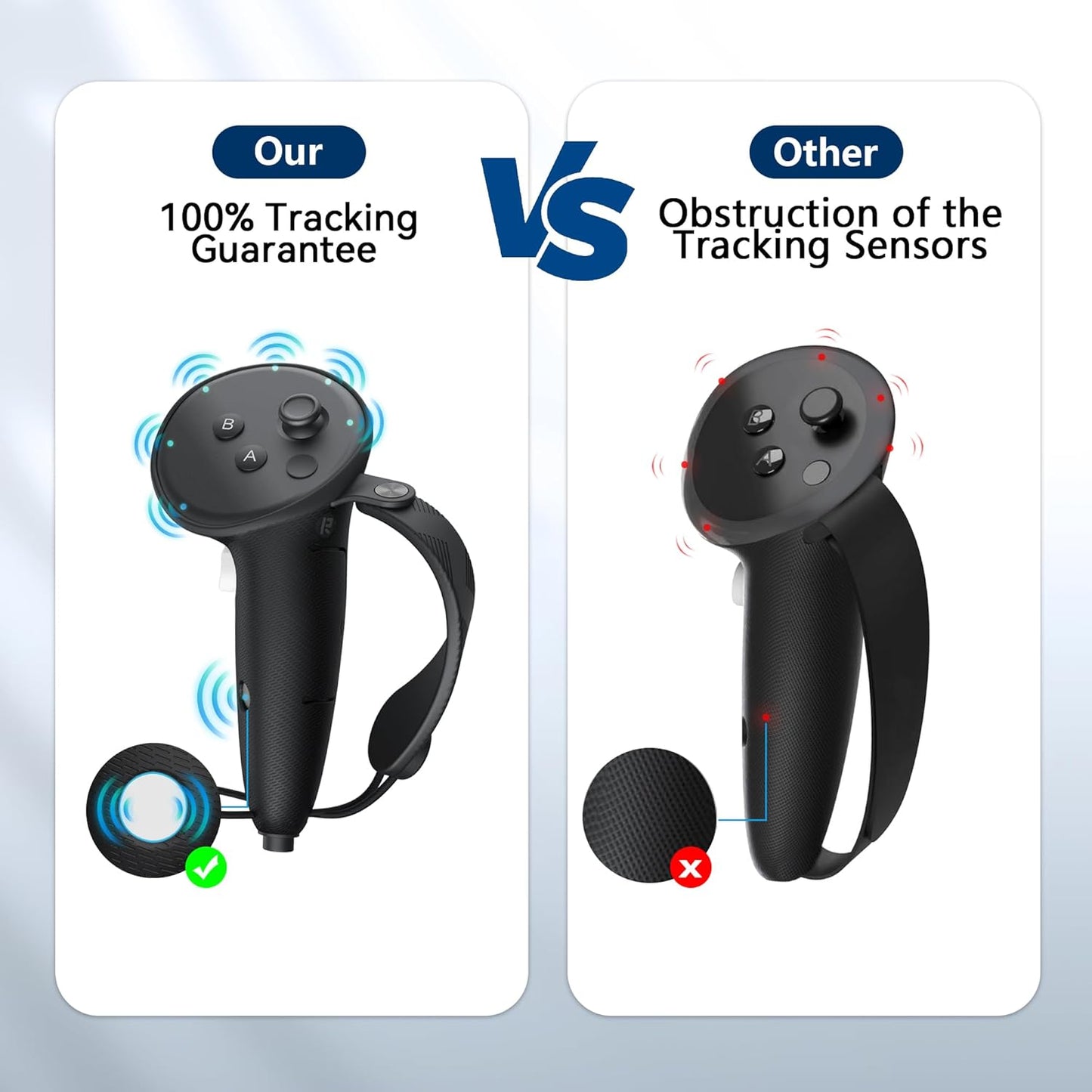 Extended Controller Grip Cover | Compatible with Meta/Oculus Quest 3S/Quest 3