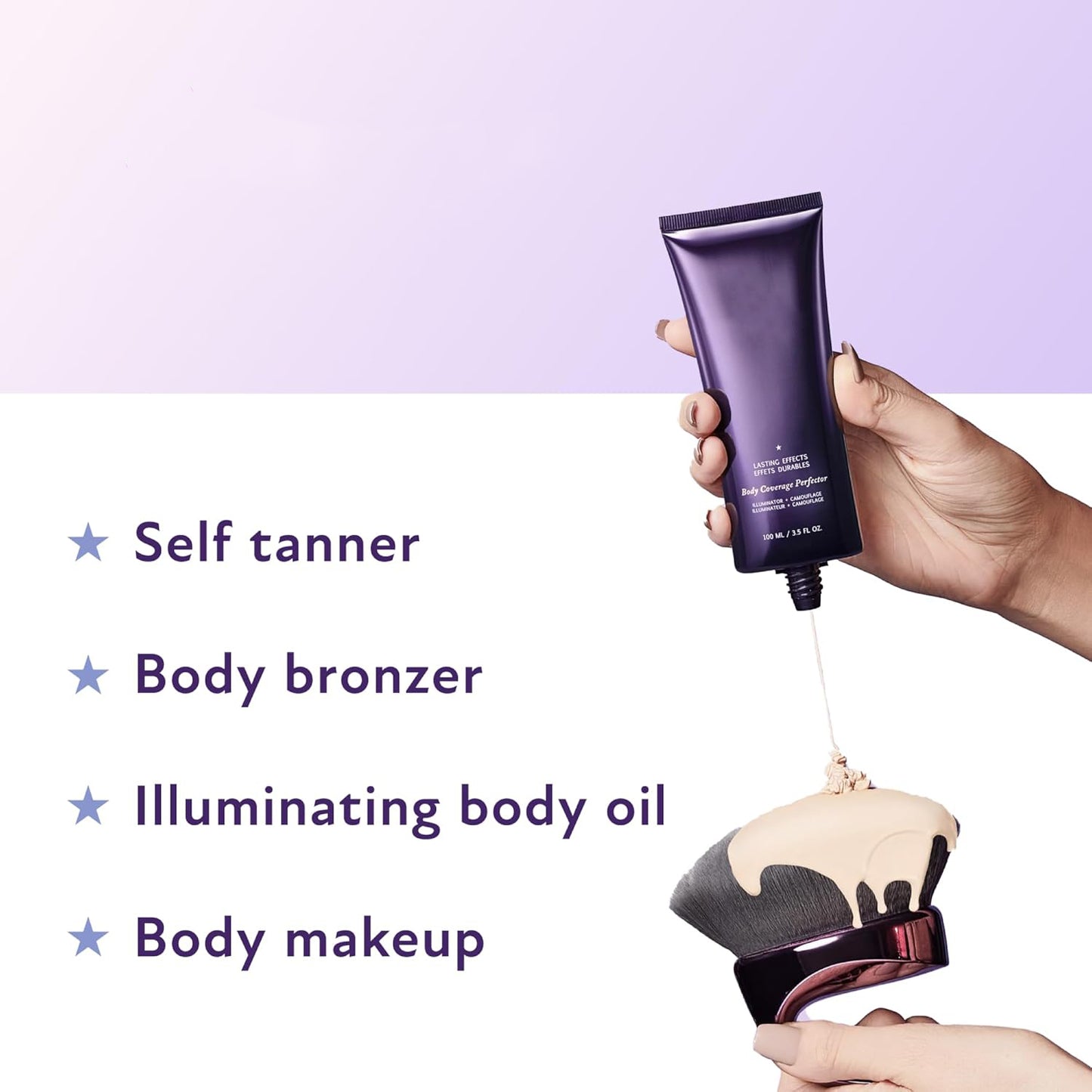 Body Blending Soft Focus Brush / Bronzer Brush – For Body Makeup and Foundation