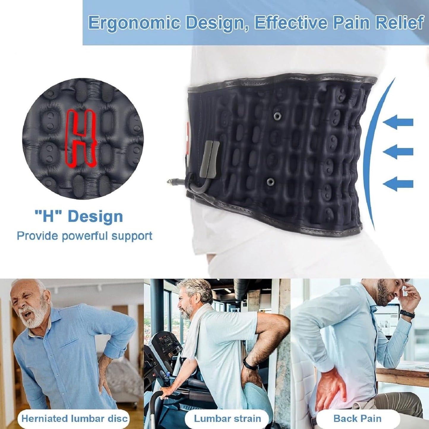 Inflatable Back Decompression Belt – Adjustable Lumbar Support for Lower Back Pain Relief