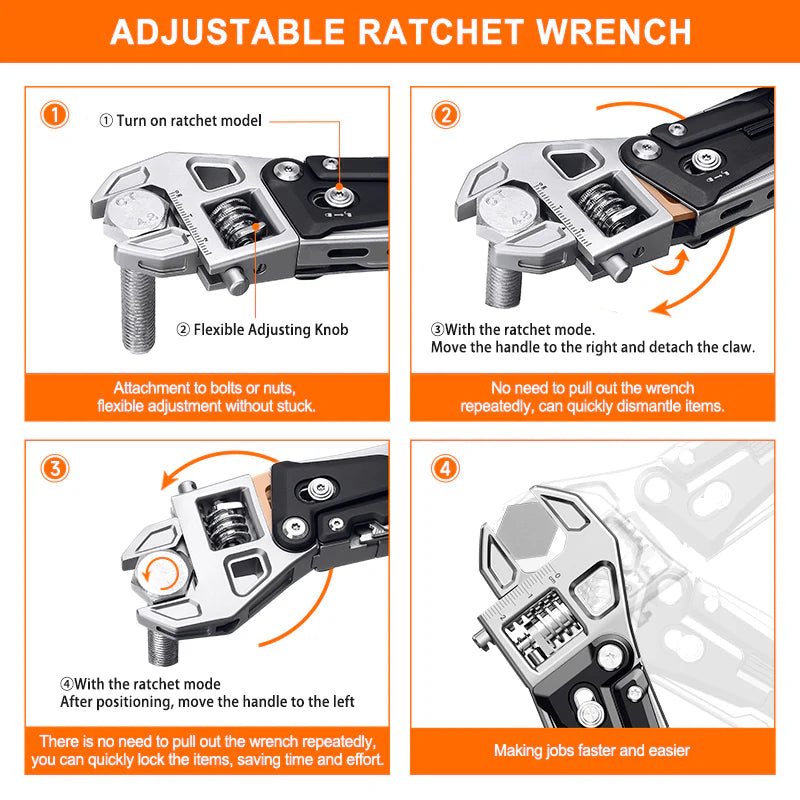 Adjustable Wrench Multi-Tool Pliers – 11-in-1 Tool with Pouch