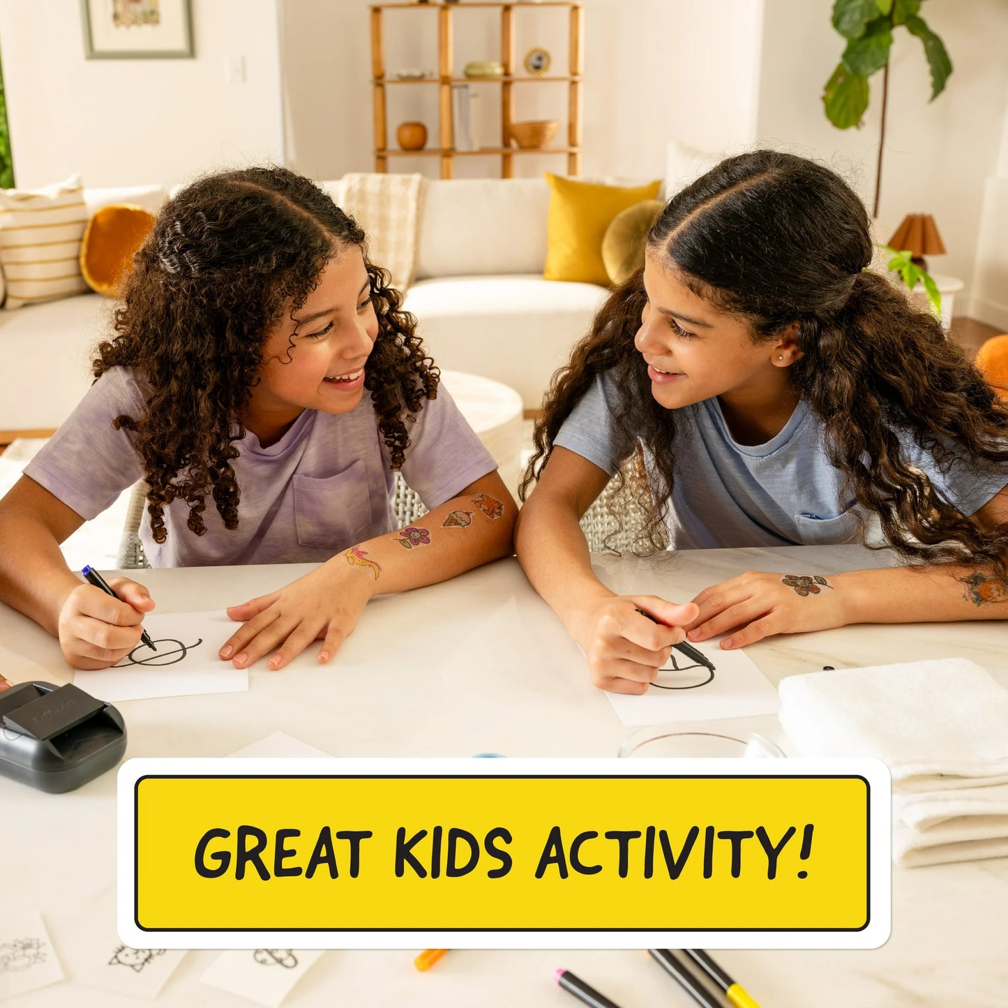 Kids Temporary Tattoo Sticker Set — Washable Body Art for Children Ages 8