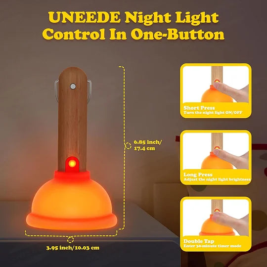 Plunger Night Light – Soft Silicone LED Lamp