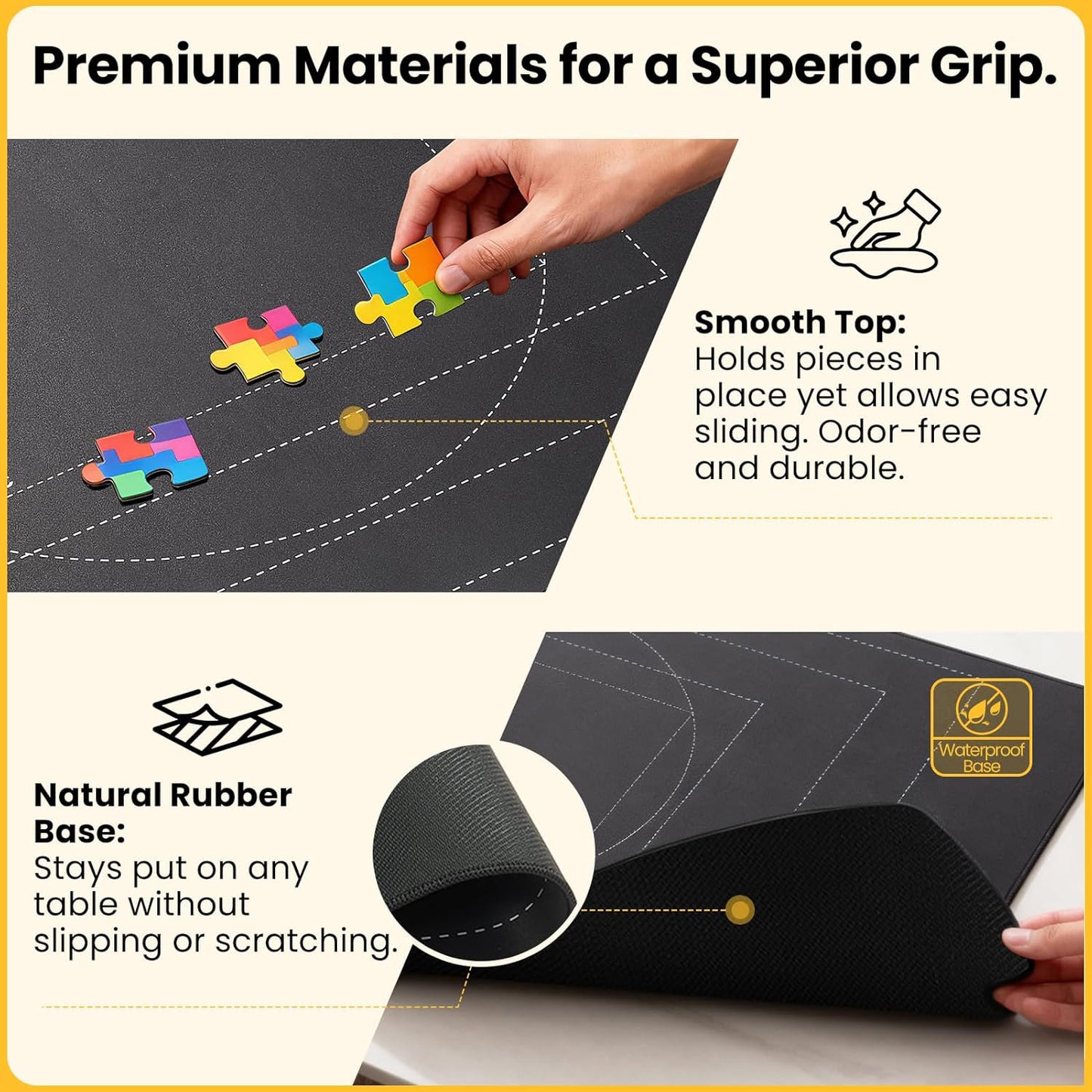 Puzzle Mat Roll, Holds Up to 1500 Pieces,  Non-Slip Rubber Bottom