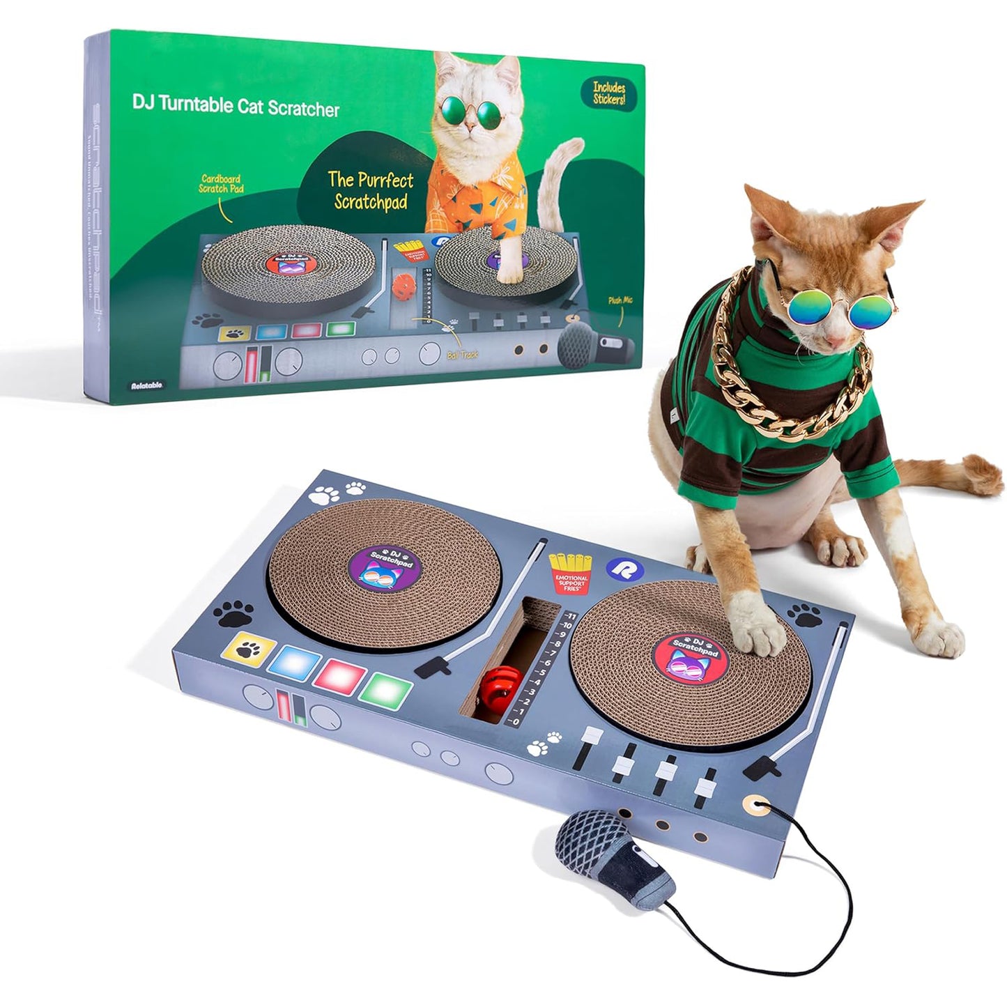 Laptop Cat Scratcher – Unique 3-in-1 Cat Toy with Stickers for Interactive Play