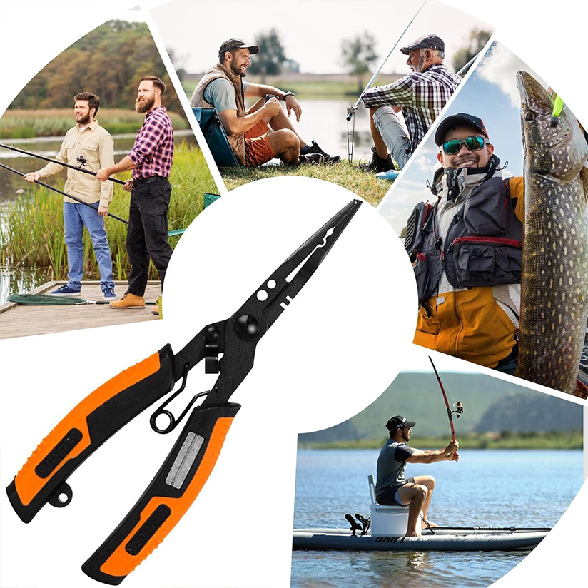 Multifunctional fishing pliers with Teflon coating