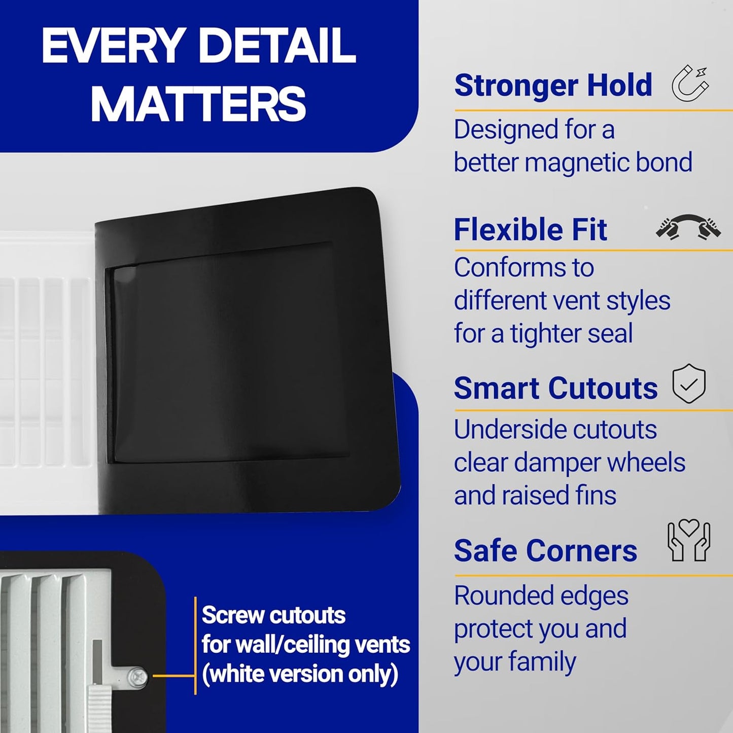 Magnetic vent cover with a pocket for complete sealing