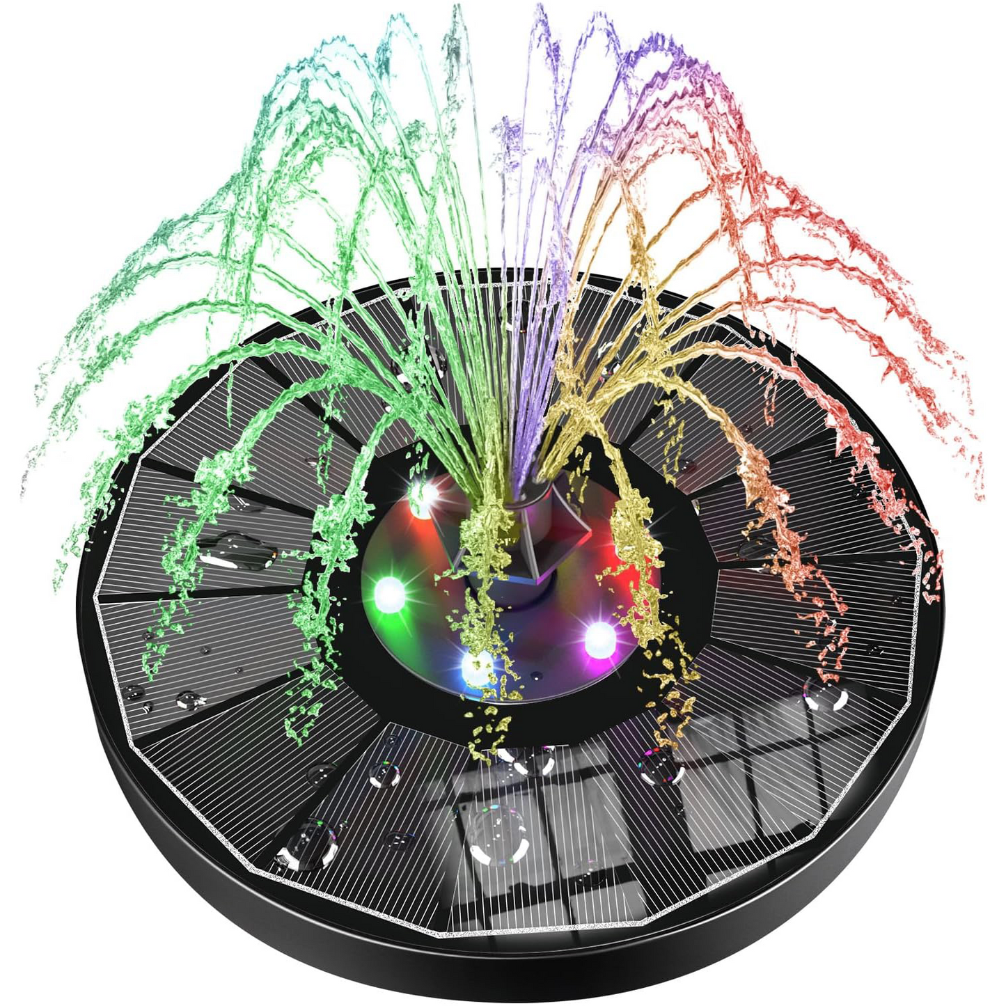 Solar Fountain – Upgraded Glass Panel Floating Bird Bath Fountain for Garden & Pond