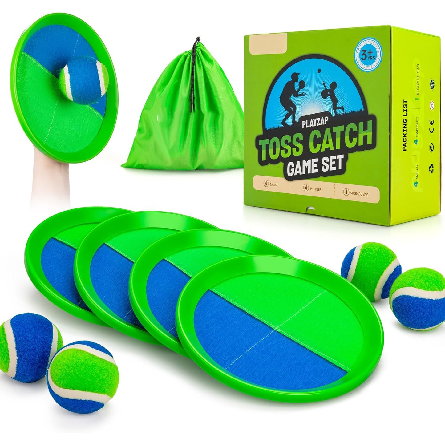 Toss and Catch Ball Set – Ultra-Sturdy ABS Paddle Game for Kids & Family Outdoor Fun